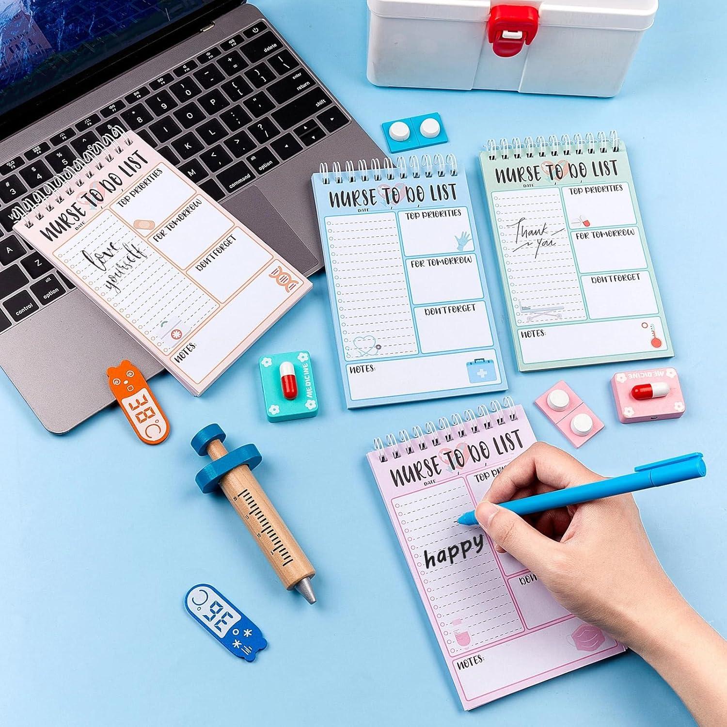 Bloc de Notas Espiral Gueevin para Enfermeras - 4 Pcs 10x15 cm