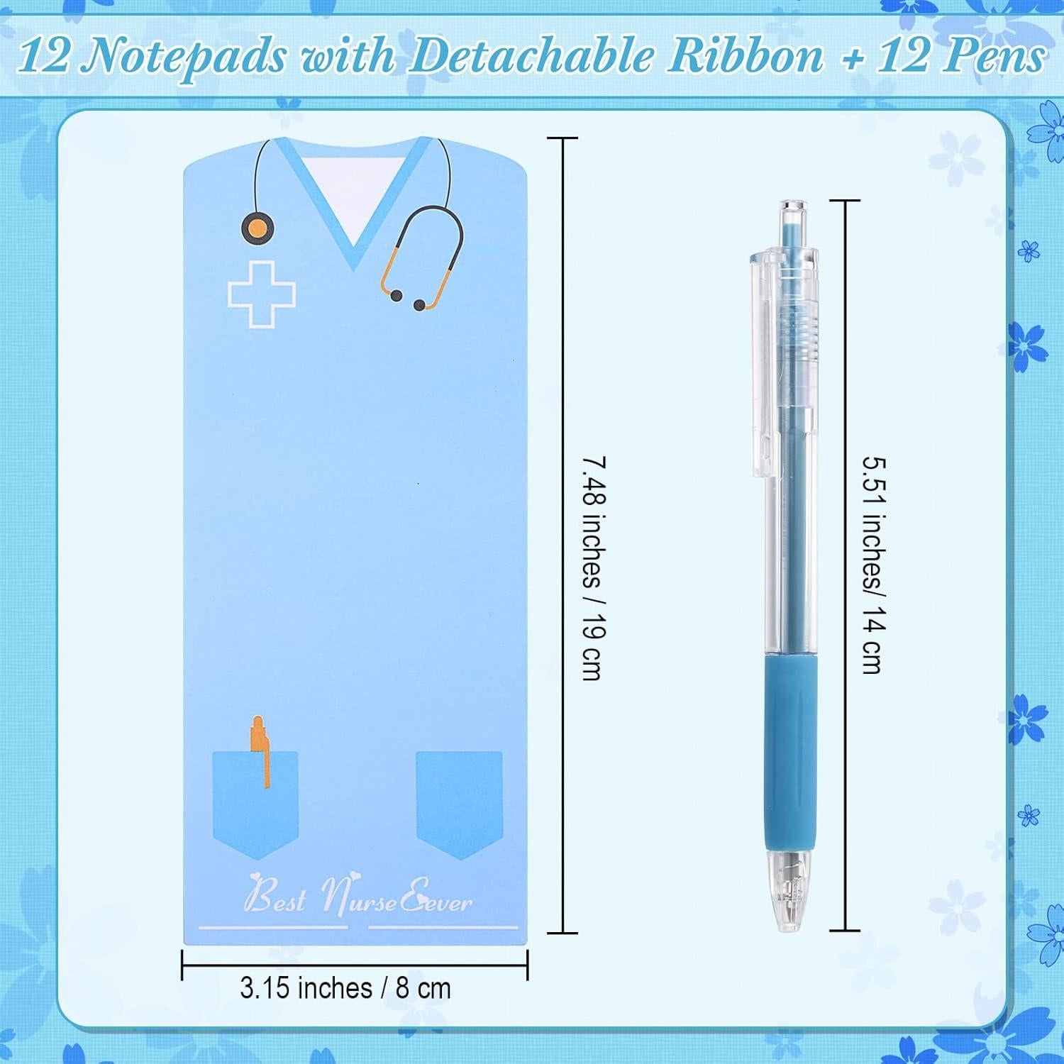 Set de Bloc de Notas para Enfermeras Fuutreo - 12 Piezas con Bolígrafos