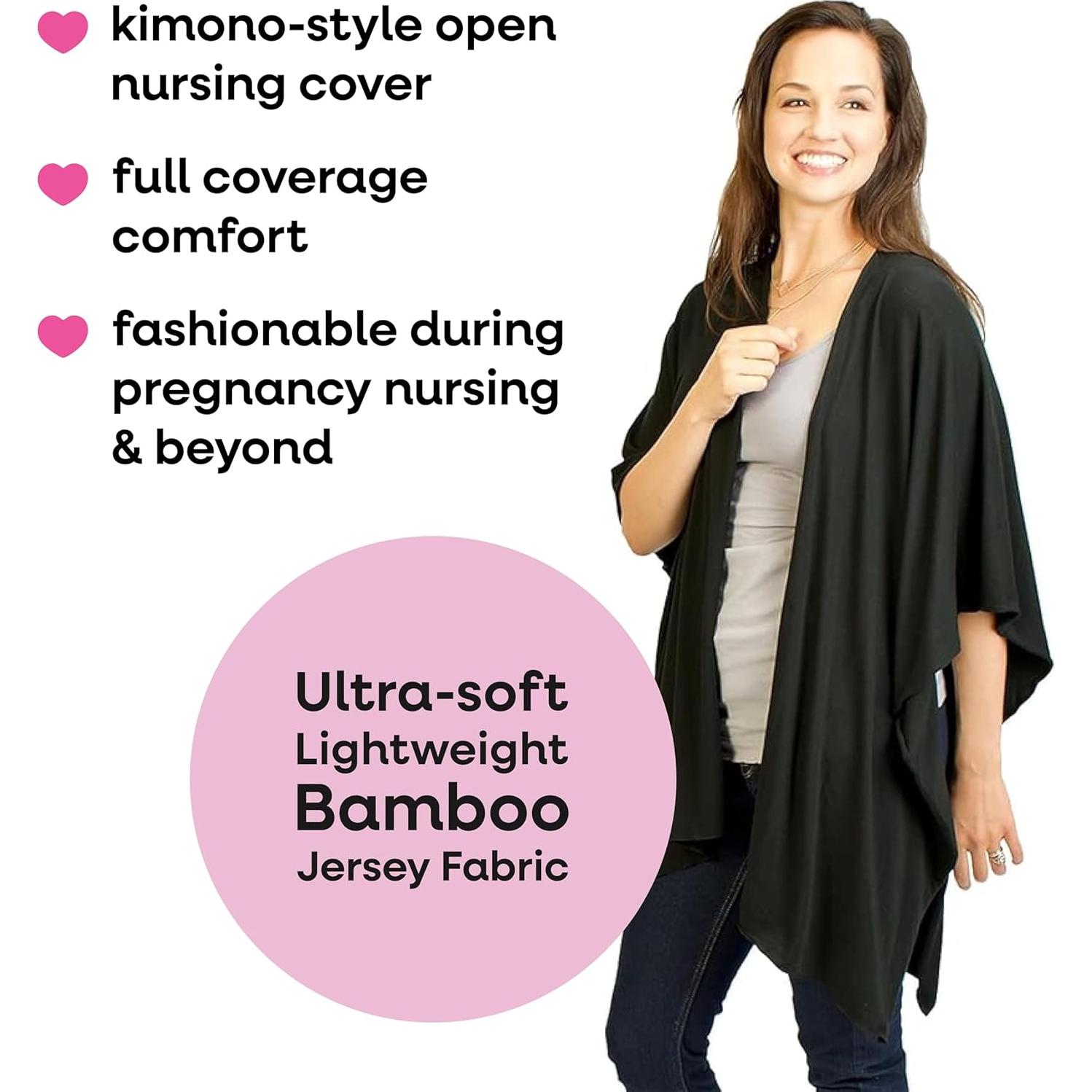Chal de Lactancia Bamboobies - Cubierta Ultra-Suave Negra