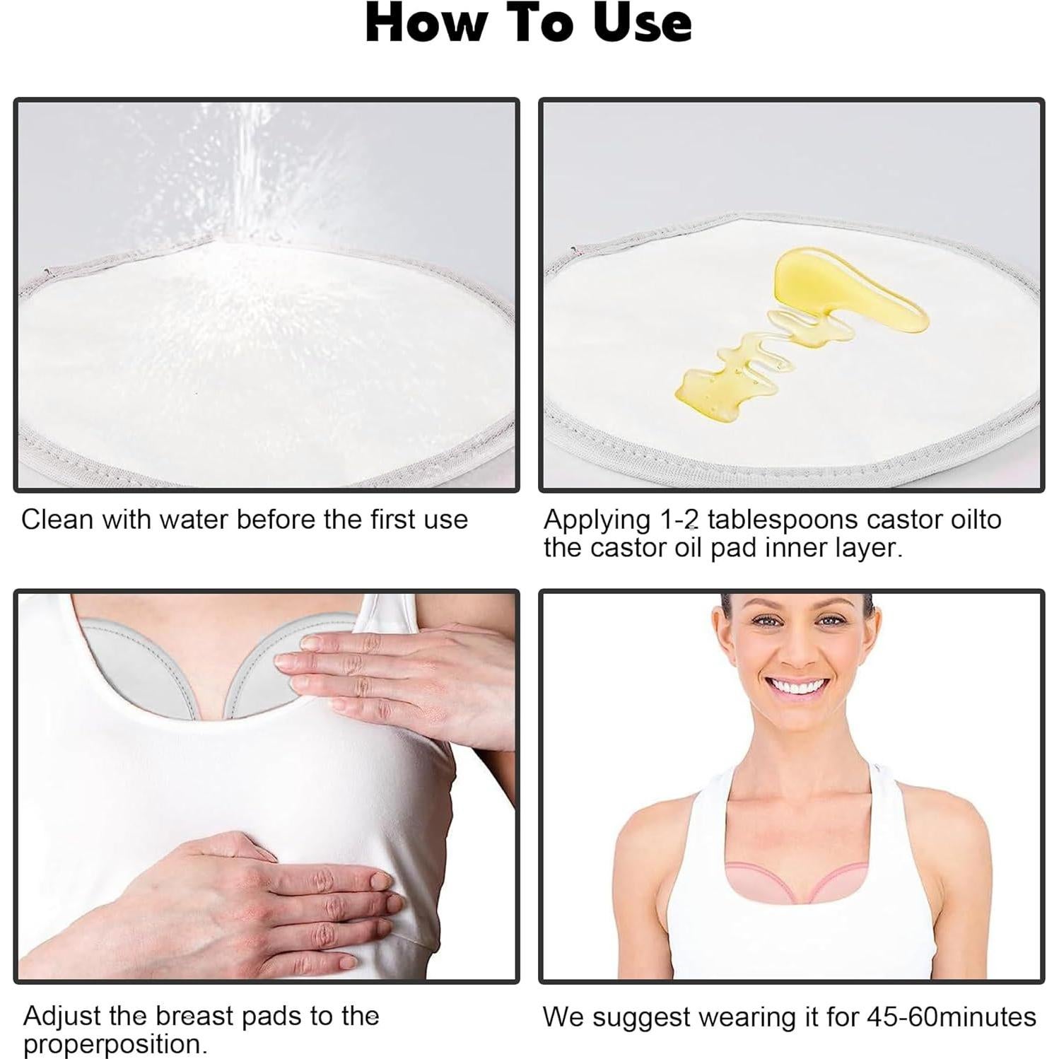 2 Almohadillas de Aceite de Ricino Orgánico Heyiminy 24 cm