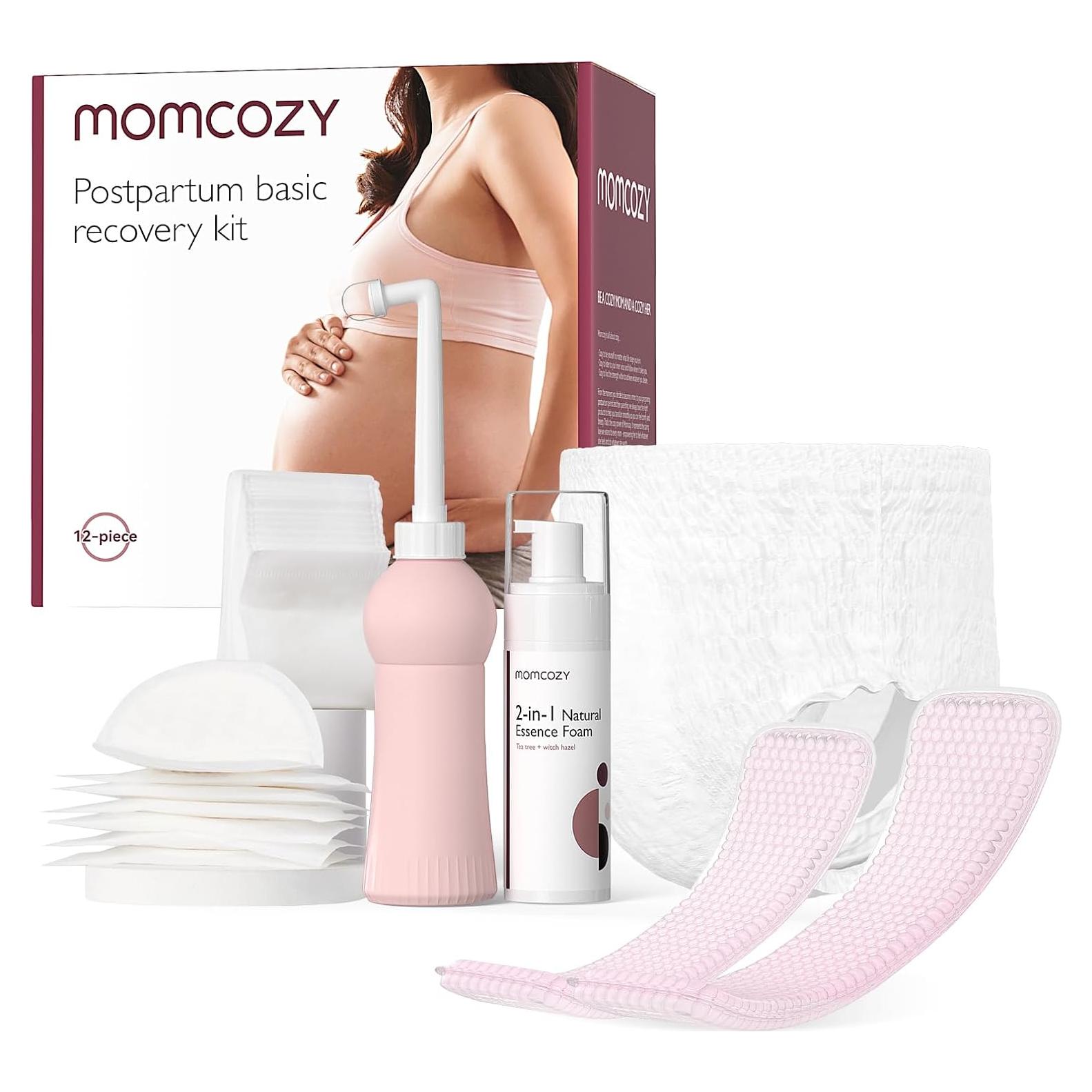 Kit Postparto Esenciales Momcozy - 12 Piezas, Ropa Interior y Almohadillas