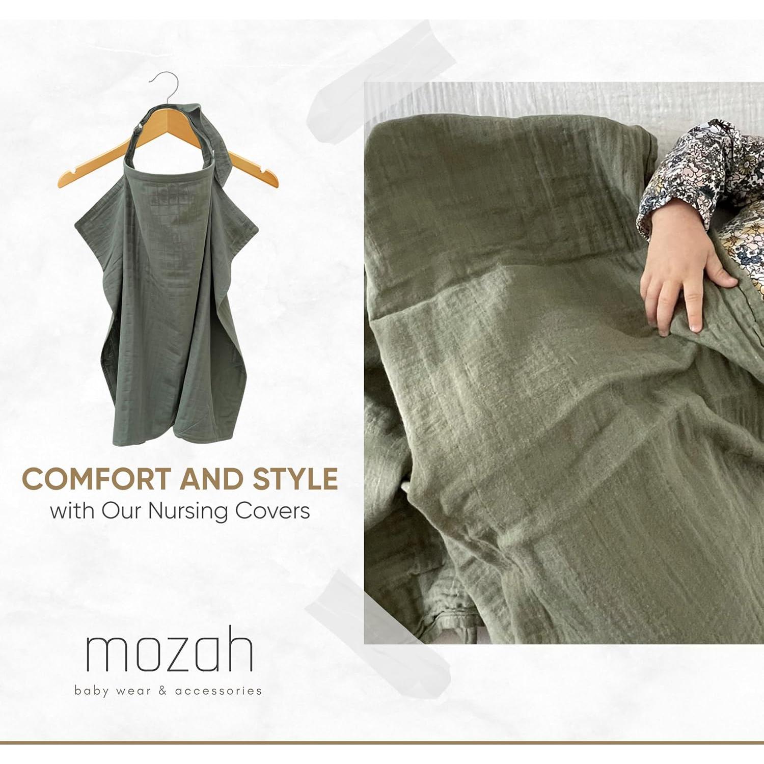 Cubierta de Lactancia MOZAH 100% Algodón Orgánico Verde Romano