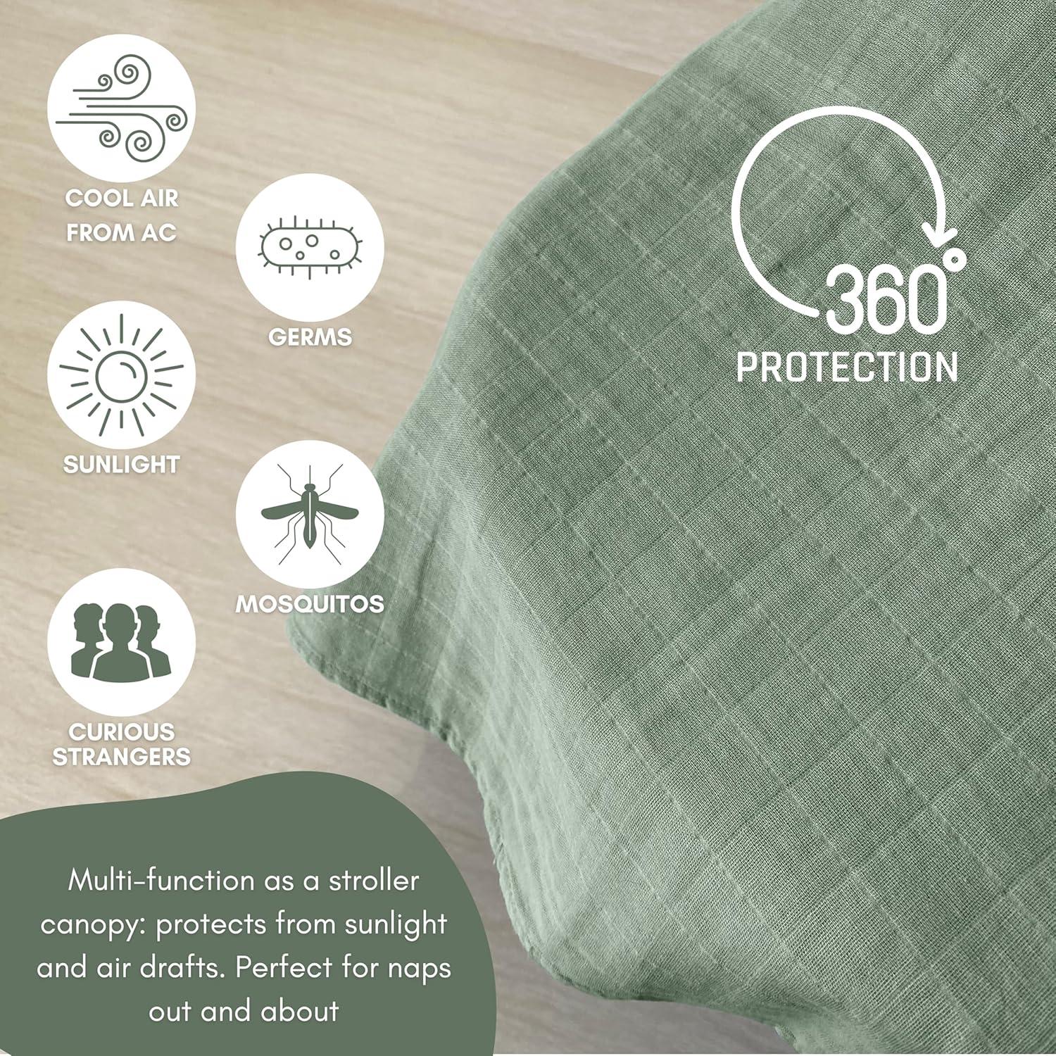 Cubierta de Lactancia MOZAH 100% Algodón Orgánico Verde Romano