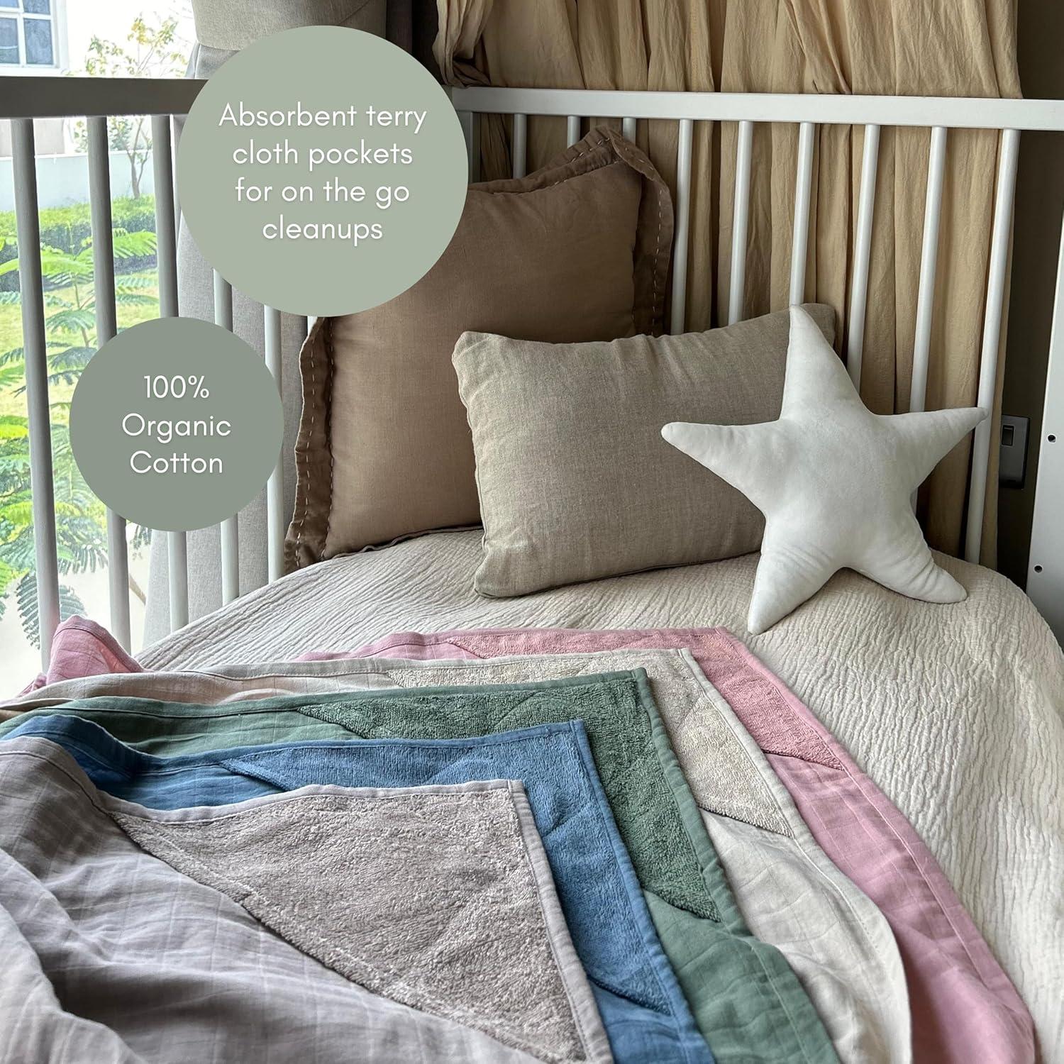 Cubierta de Lactancia MOZAH 100% Algodón Orgánico Verde Romano