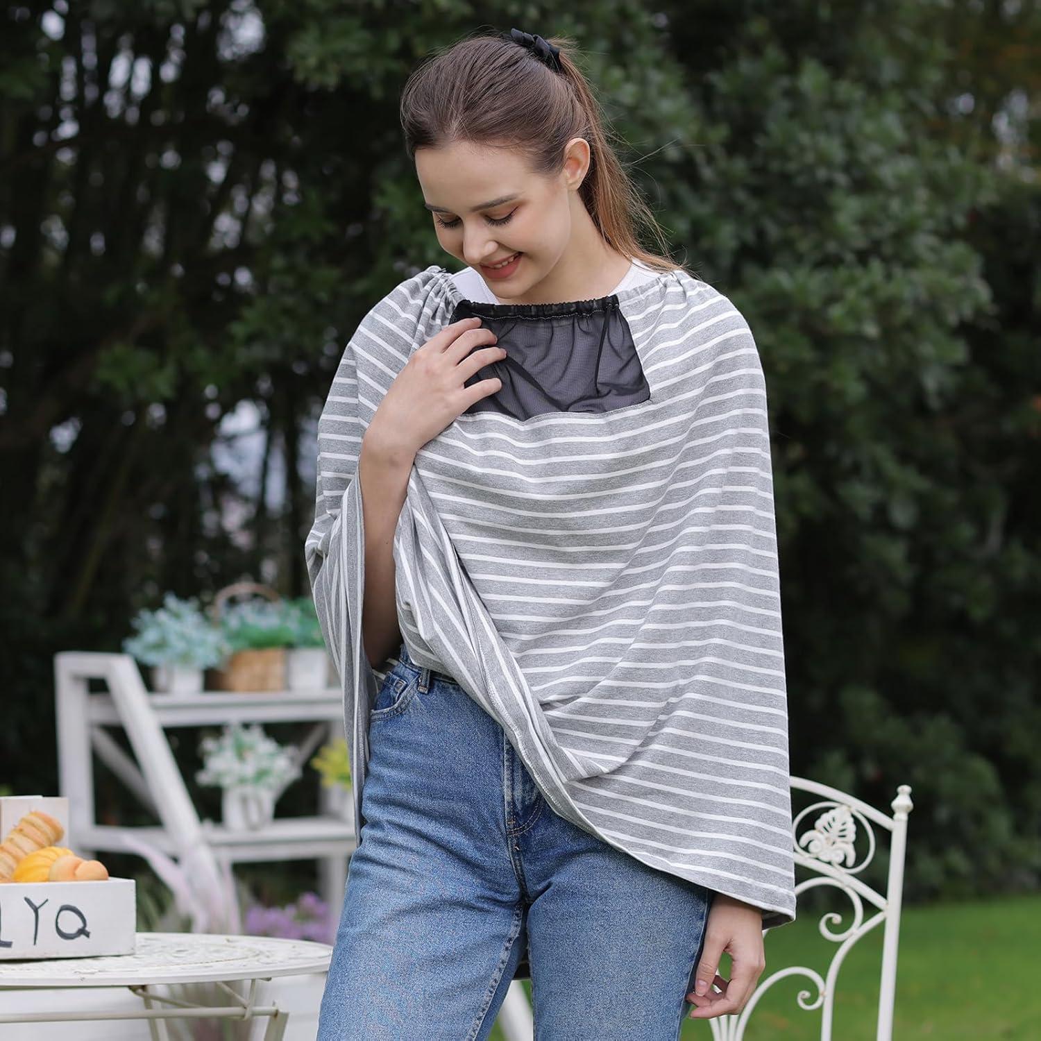 Cubierta de Lactancia Zdolmy con Malla Transparente y Correas Ajustables