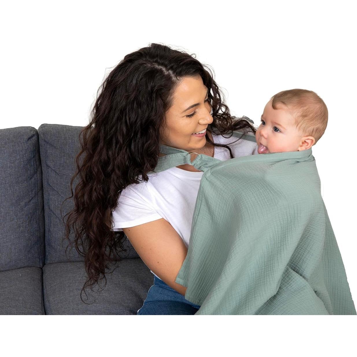 Cubierta de Lactancia Multiuso Evergrwn 100% Algodón Rosa Taupe