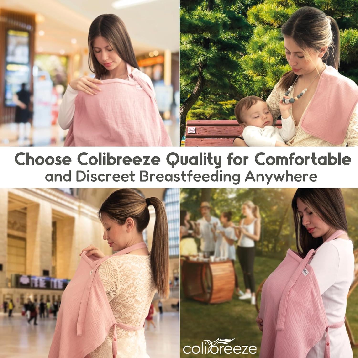 Cubierta de Lactancia Colibreeze Rosa - 100% Algodón Transpirable