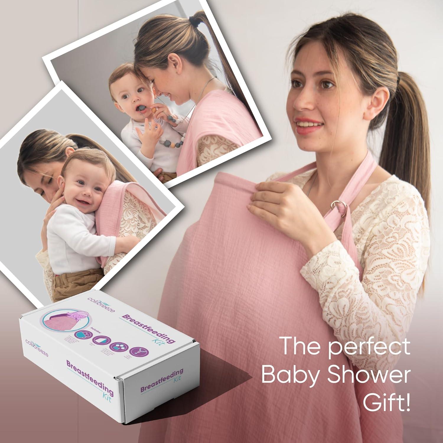 Cubierta de Lactancia Colibreeze Rosa - 100% Algodón Transpirable