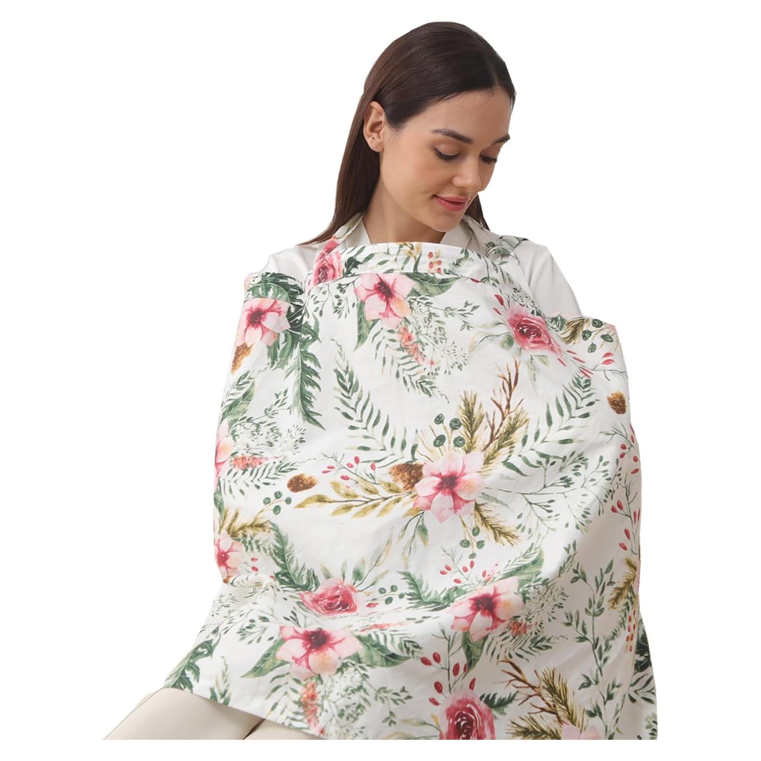 Cobertura de Lactancia Insular Rosa 100% Algodón Ajustable