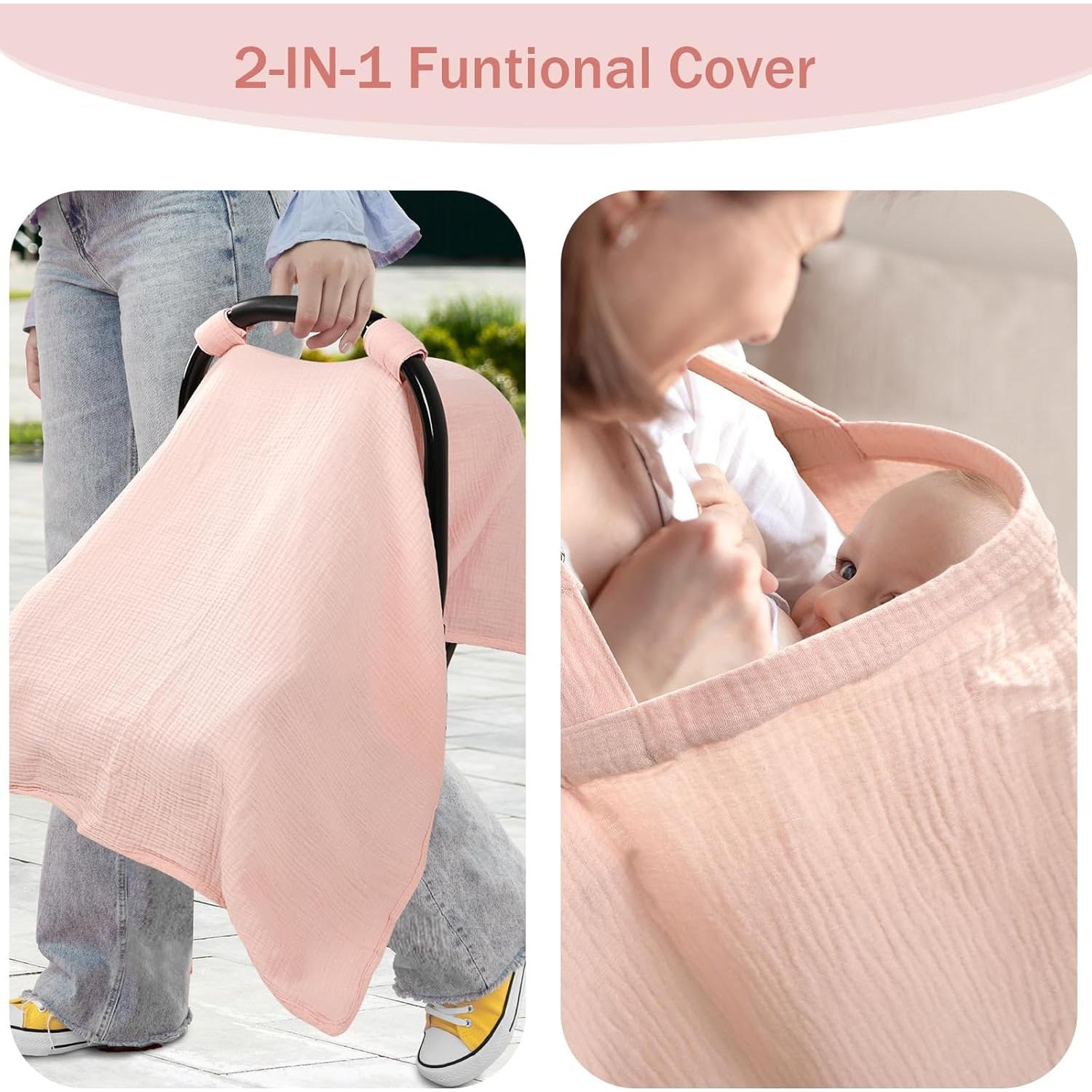 Funda 2-en-1 para Asiento de Auto y Lactancia Hooyax Rosa