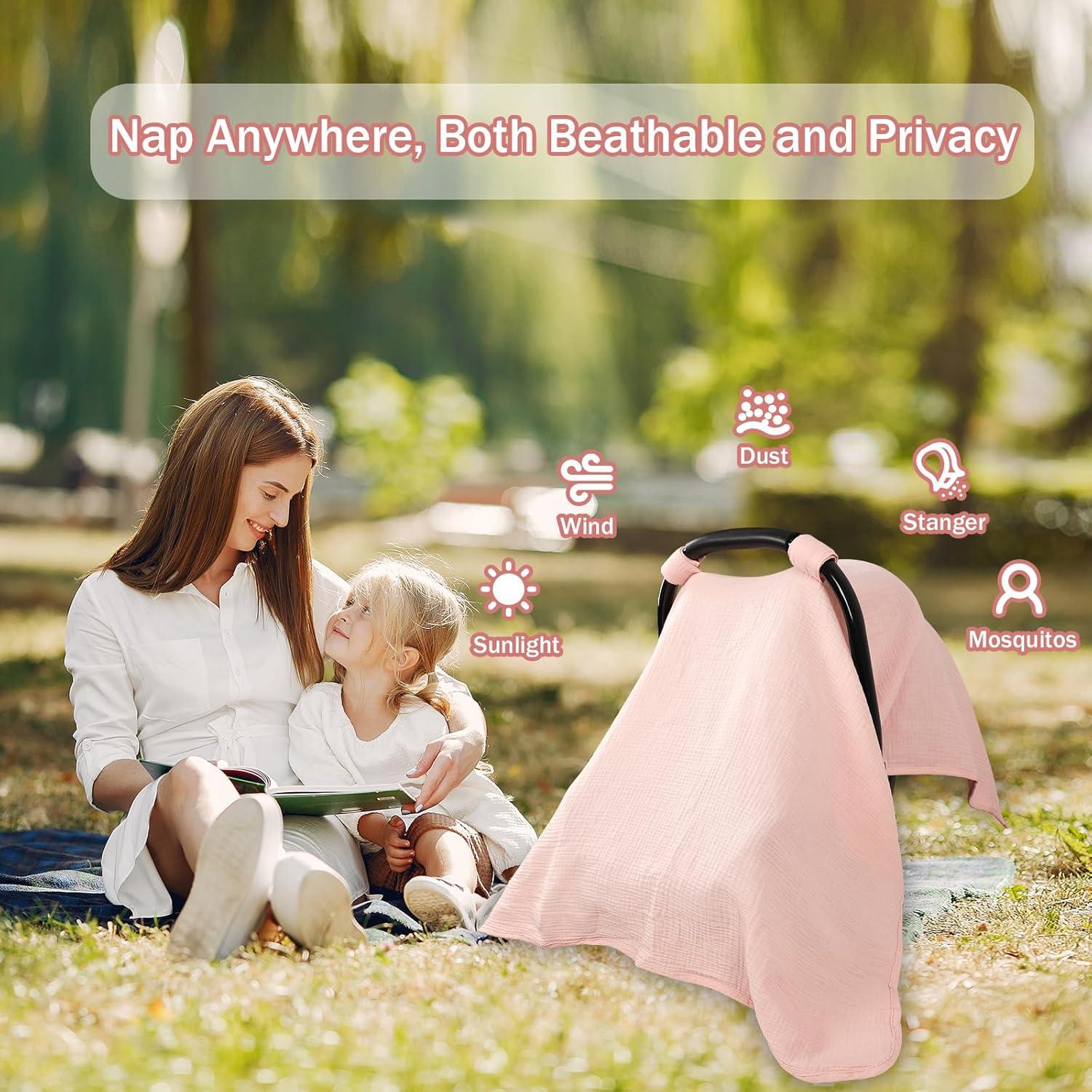 Funda 2-en-1 para Asiento de Auto y Lactancia Hooyax Rosa