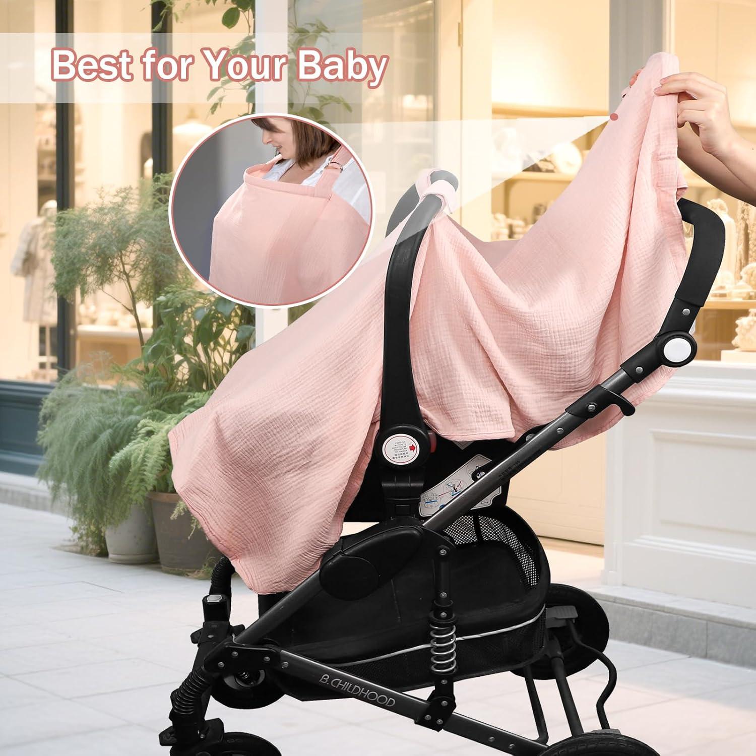 Funda 2-en-1 para Asiento de Auto y Lactancia Hooyax Rosa