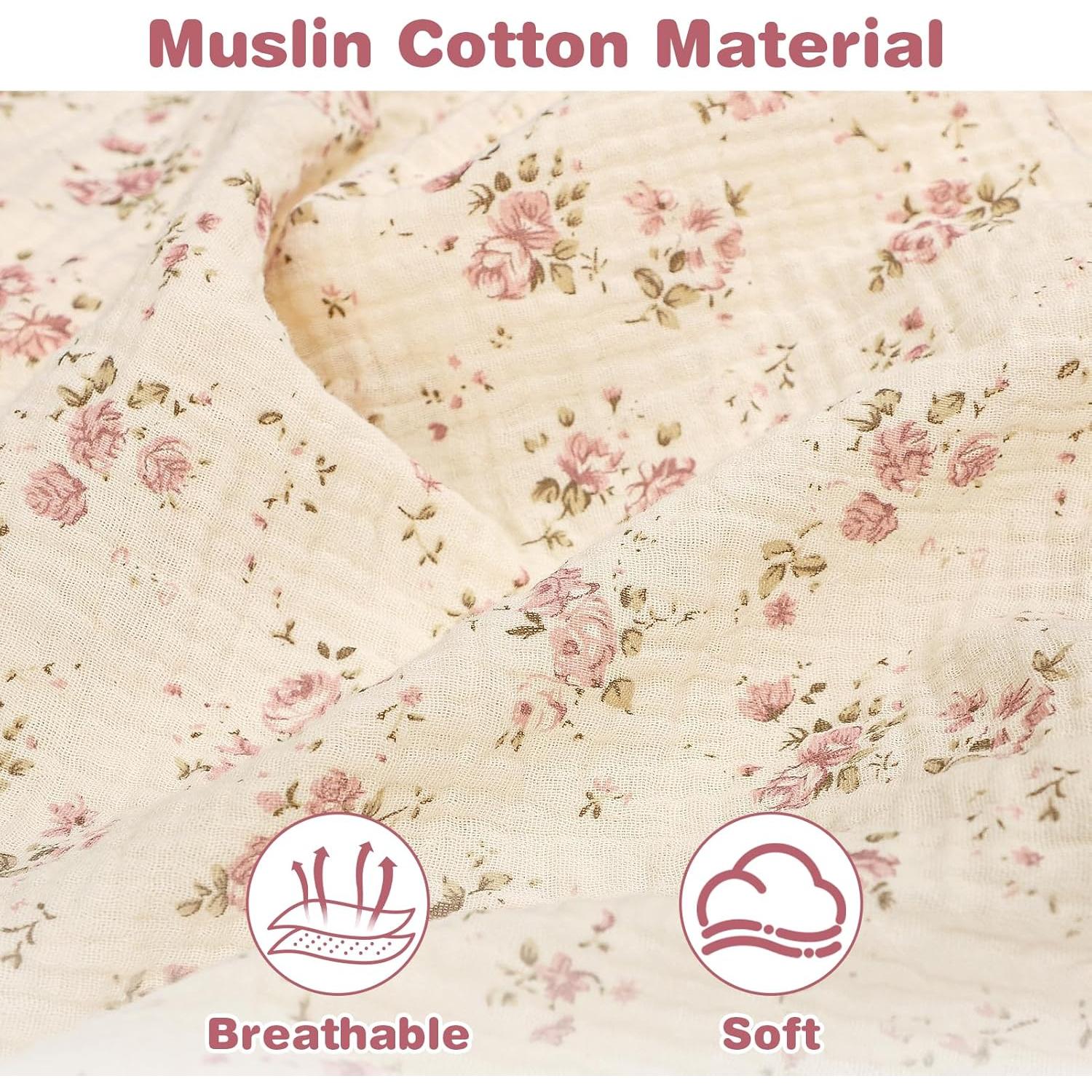 Cubierta de Lactancia Muslin ManFaiSky Floral - Ligera y Ajustable