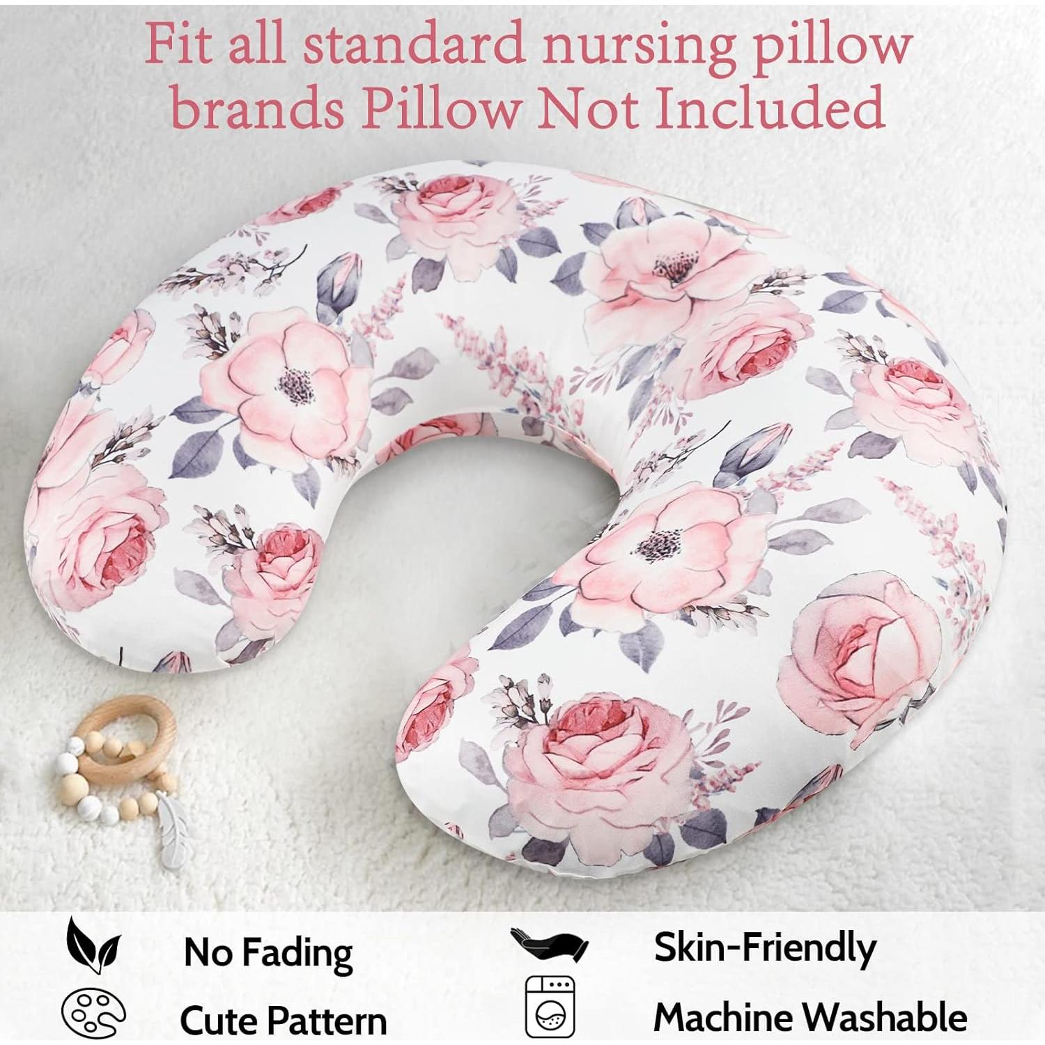 Funda de Almohada de Lactancia Floral SWESEN Rosa 20.6x20x3.2cm