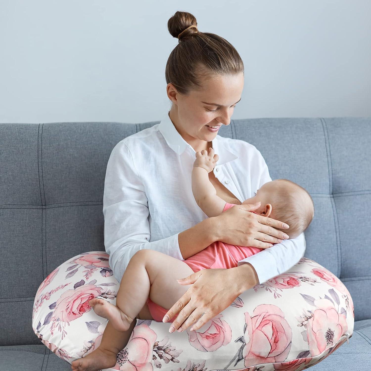 Funda de Almohada de Lactancia Floral SWESEN Rosa 20.6x20x3.2cm