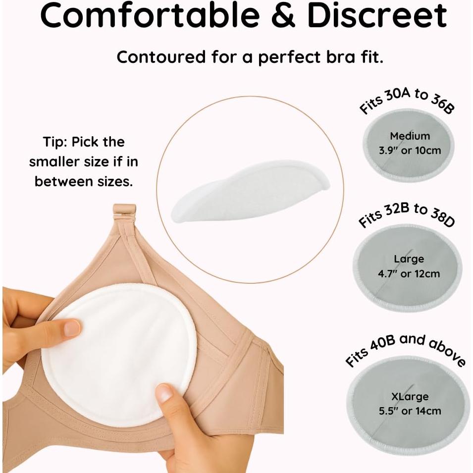 Almohadillas de Lactancia BabyBliss - 14 Reutilizables 9.9 cm