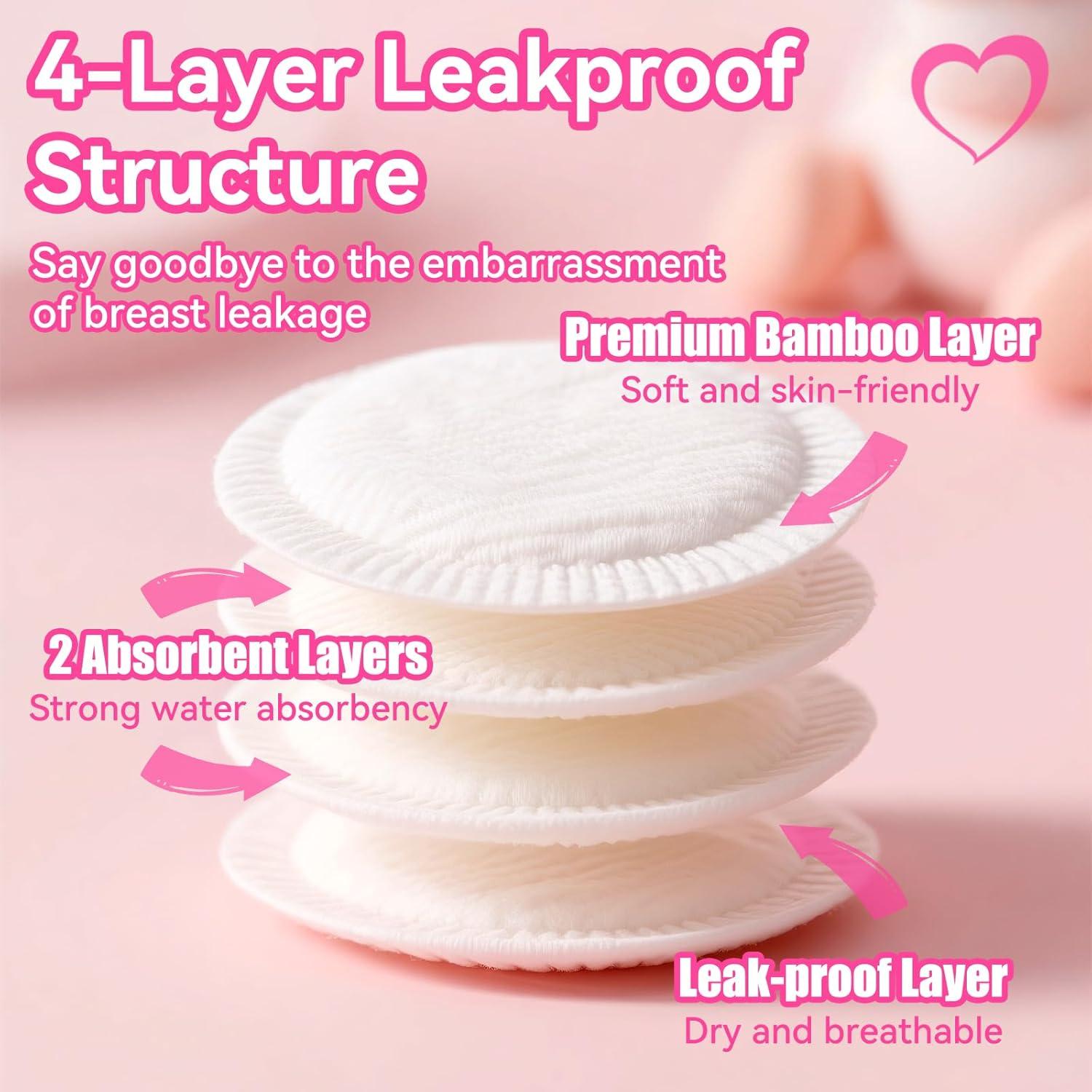 Almohadillas de Lactancia Reutilizables 14 Piezas Absorbentes 15cm