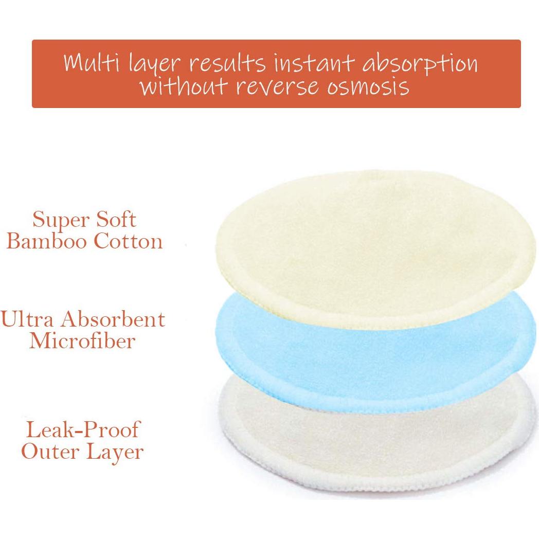 Almohadillas de Lactancia Orgánicas Jakuva 16 Piezas Reutilizables