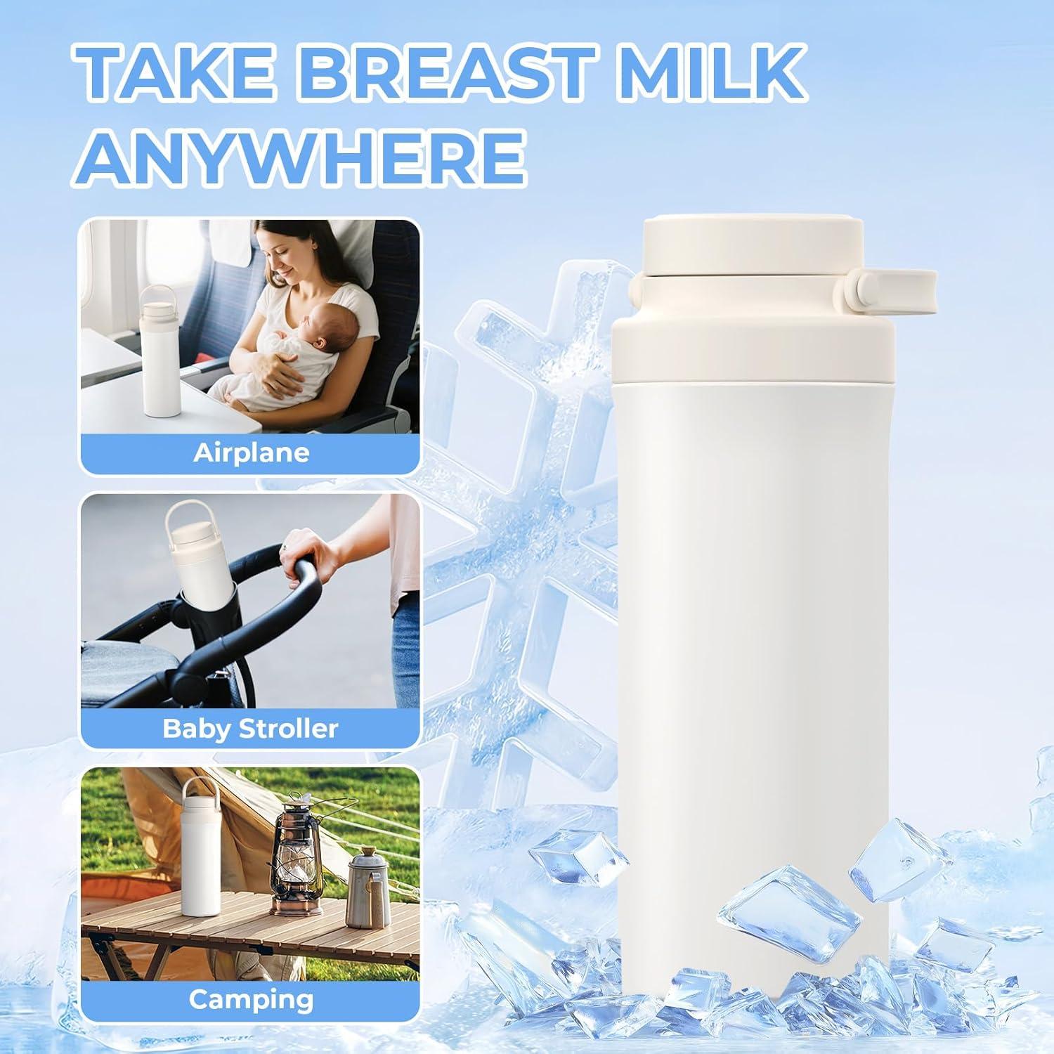 Enfriador de Leche Materna Portátil 22oz con Botellas Duales
