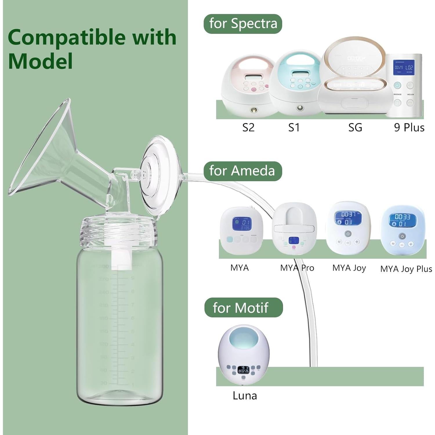 Botellas de Almacenamiento de Leche Materna BDICOVE 300ml 2 Pcs