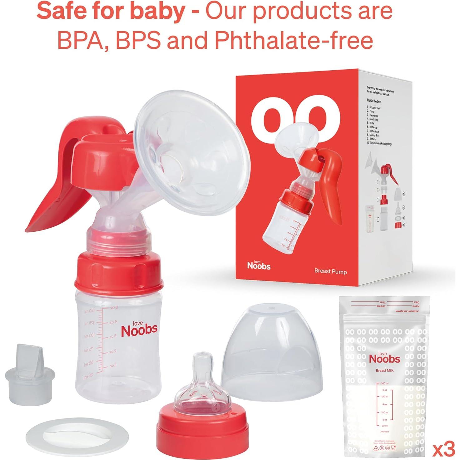 Extractor de Leche Manual BPA Free Robust con 3 Bolsas