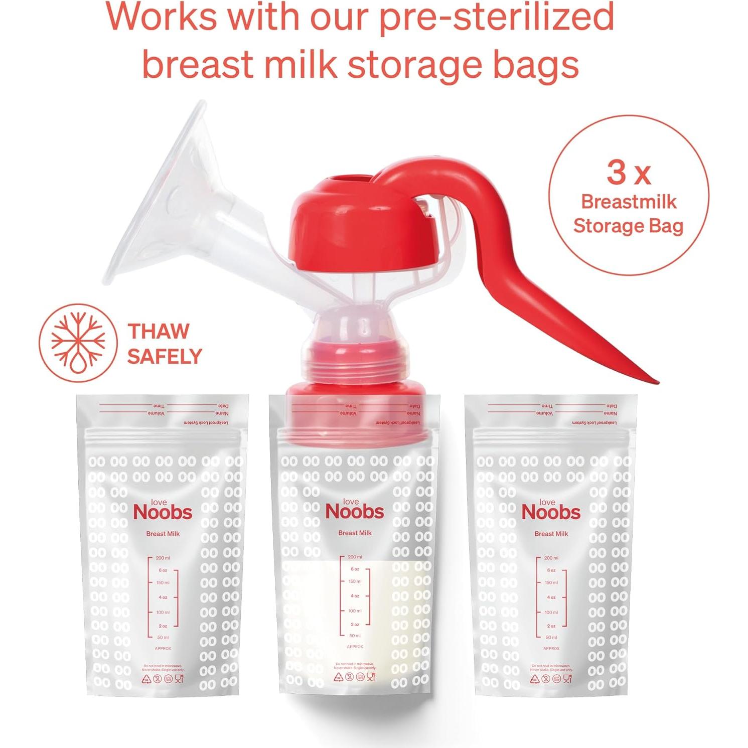 Extractor de Leche Manual BPA Free Robust con 3 Bolsas