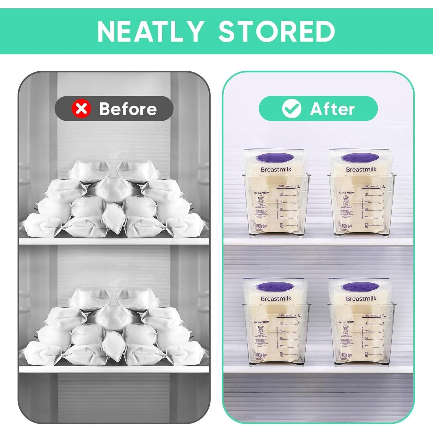 Contenedores de Almacenamiento de Leche Materna - 2 Unidades Grande