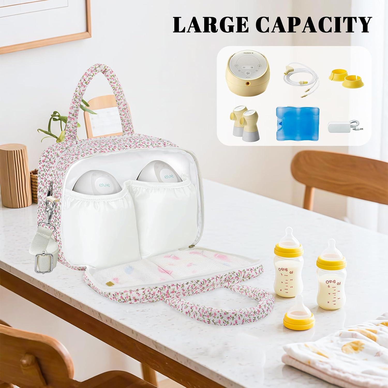 Bolsa para Bomba de Pecho Portátil Rosa - Compatible Elvie, Willow, Momcozy