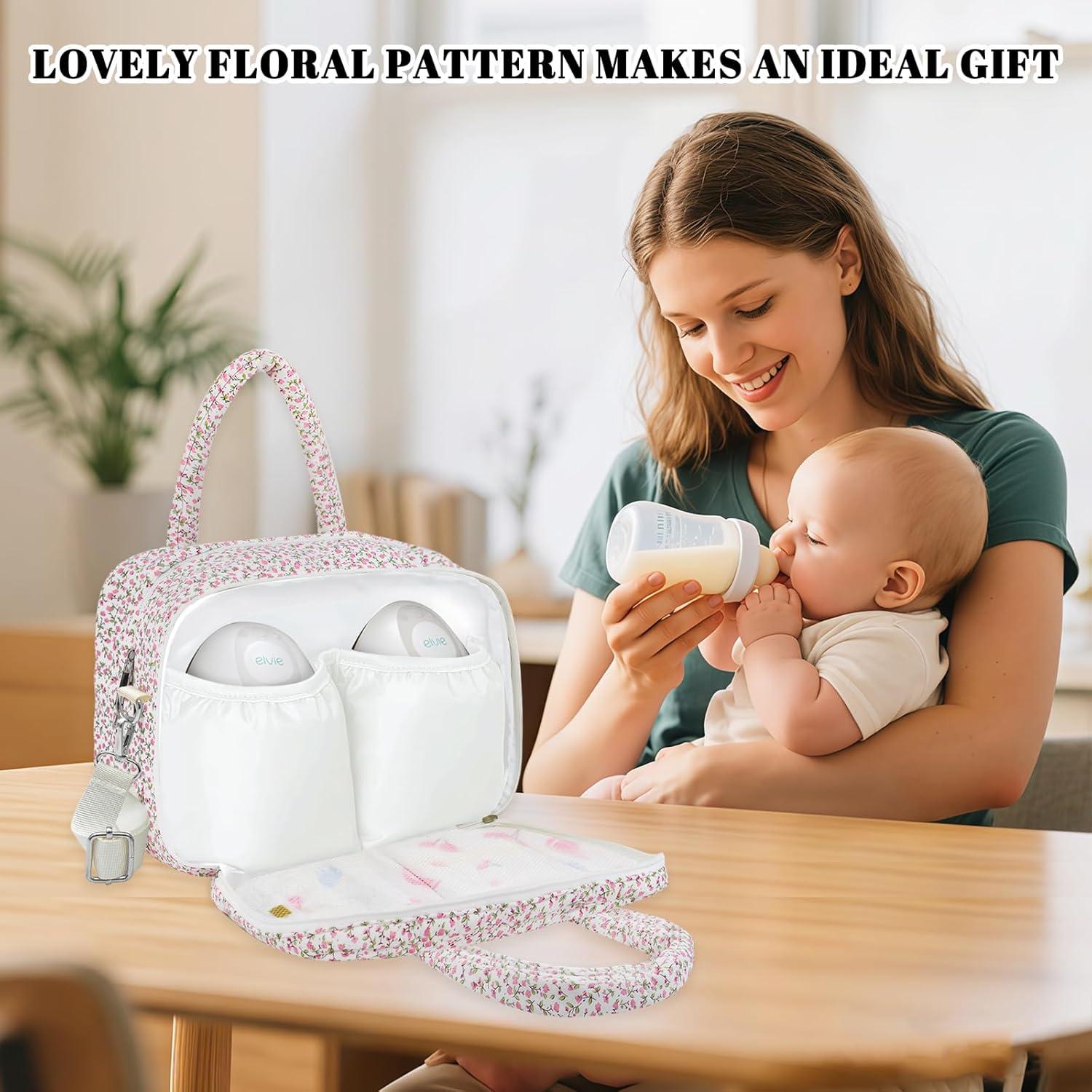 Bolsa para Bomba de Pecho Portátil Rosa - Compatible Elvie, Willow, Momcozy