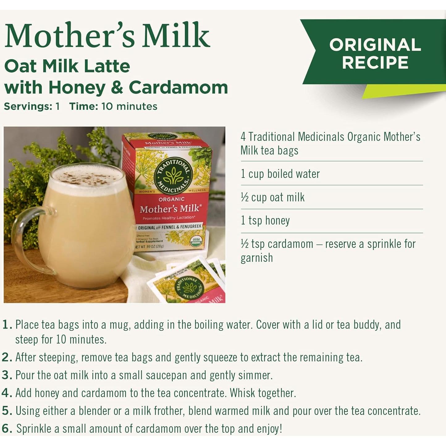 Té de Leche Materna Orgánico Traditional Medicinals 32 Bolsitas