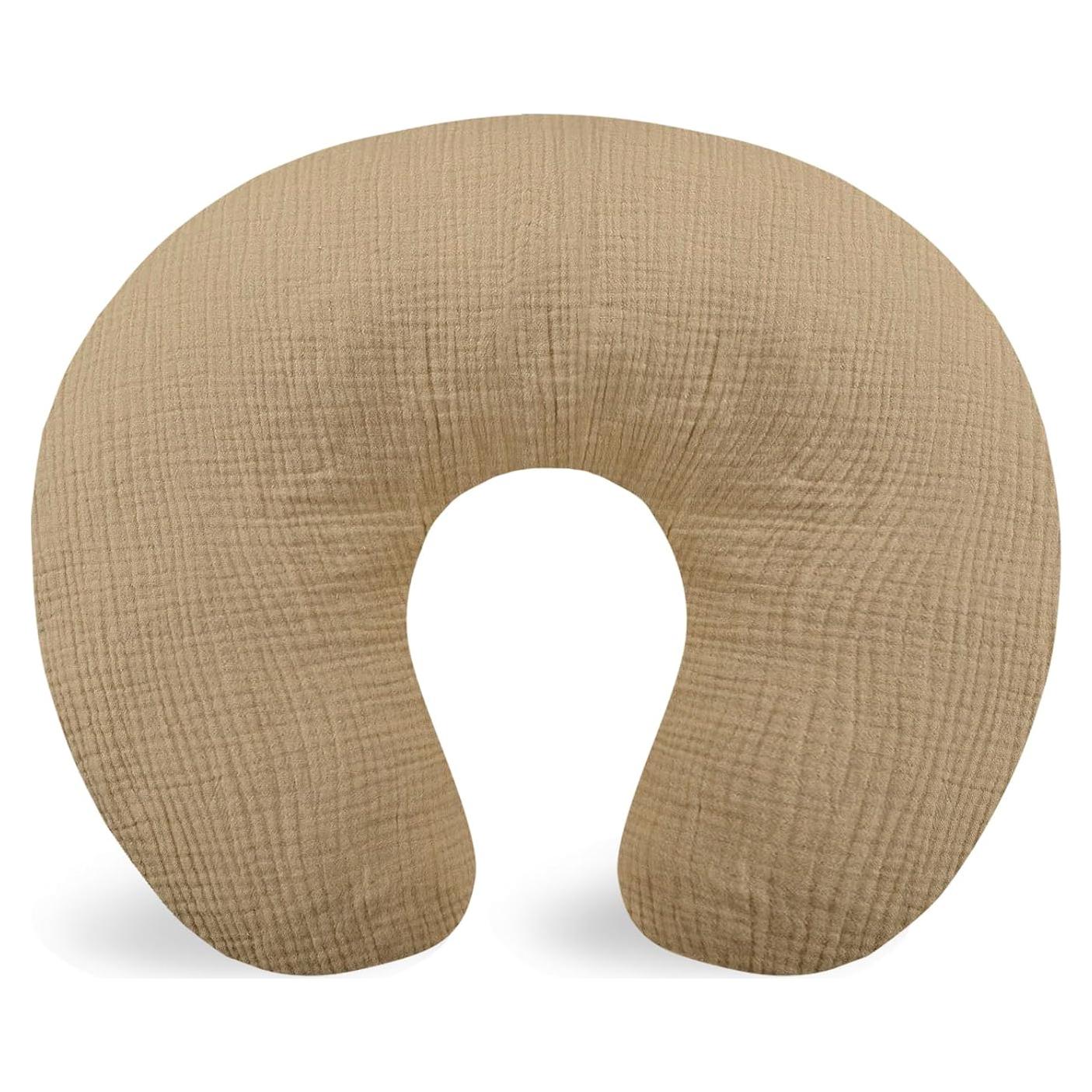 Funda de Almohada de Lactancia Hooyax 100% Algodón Muslin Marrón