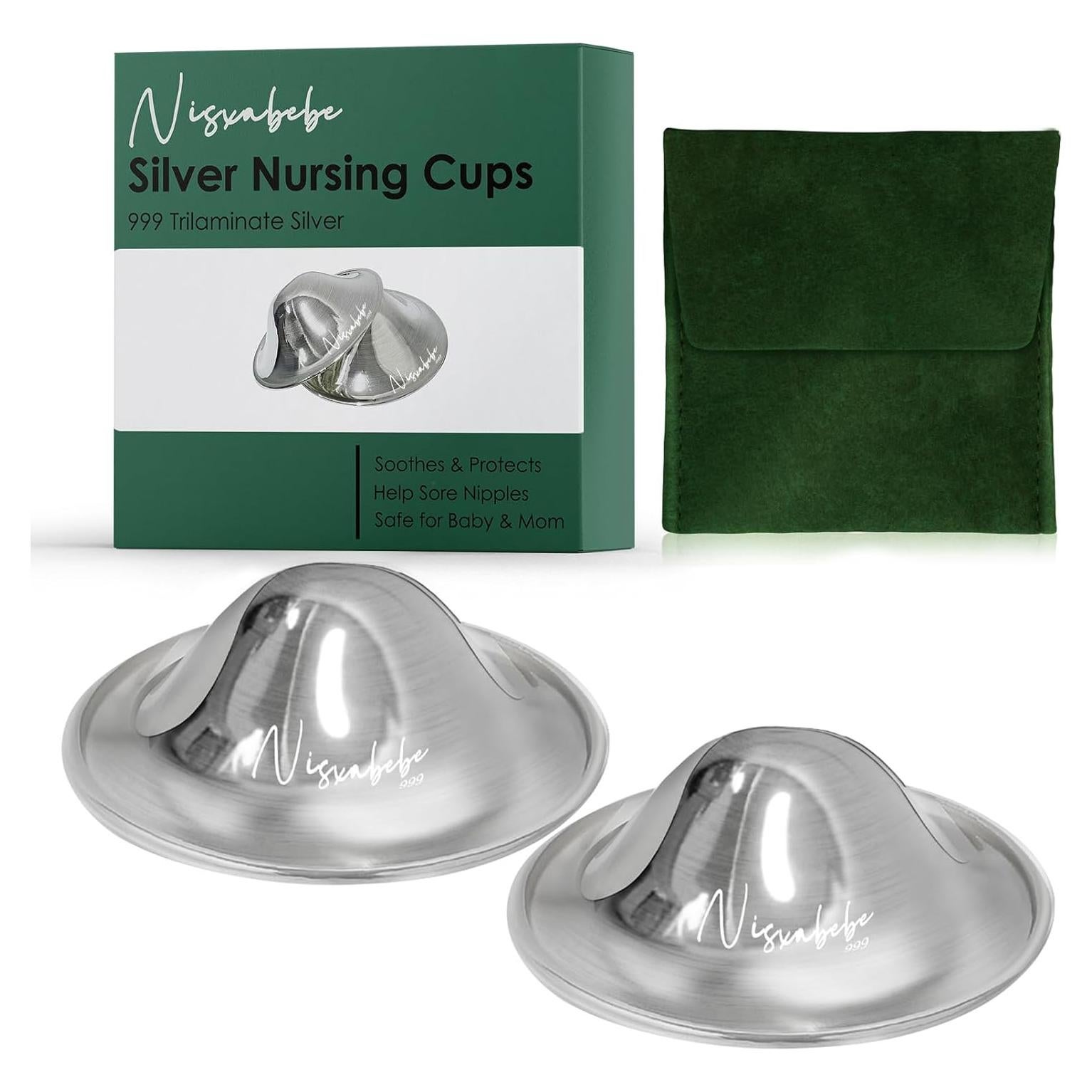 Copas de Lactancia de Plata 999 Nisxabebe - Protectores de Pezón