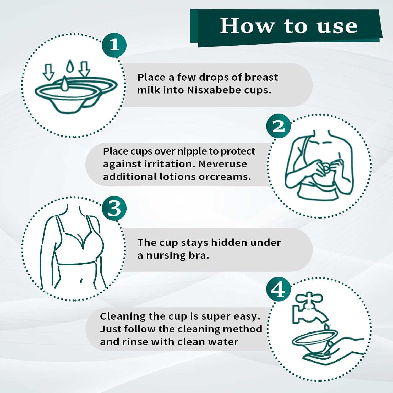 Copas de Lactancia de Plata 999 Nisxabebe - Protectores de Pezón