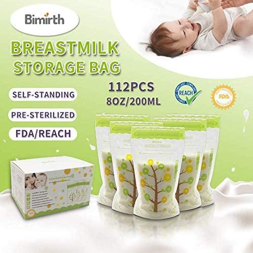 Bolsas de Almacenamiento de Leche Materna Bimirth 226ml 112 Unidades
