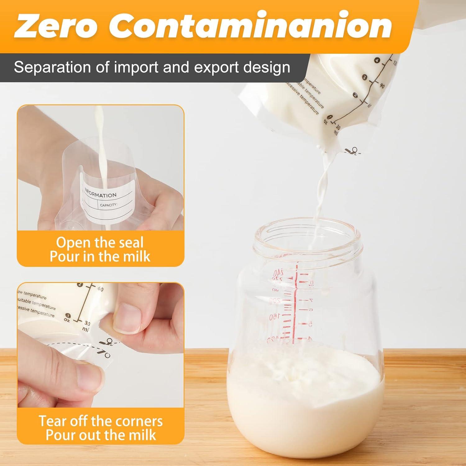 Bolsas de Almacenamiento de Leche Materna Fubeasi 180ml - 60 Unidades