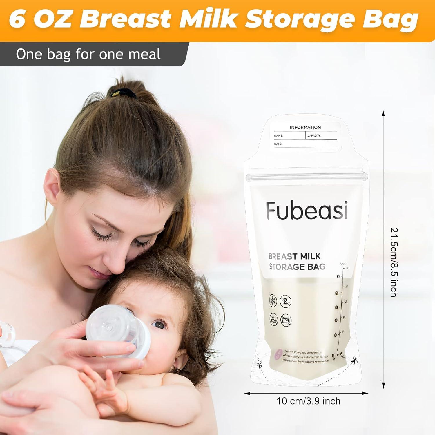 Bolsas de Almacenamiento de Leche Materna Fubeasi 180ml - 60 Unidades