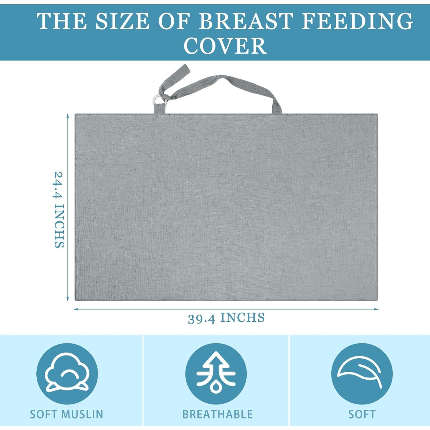 Cubierta de Lactancia Treela 3 Pcs Algodón Muselina Transpirable