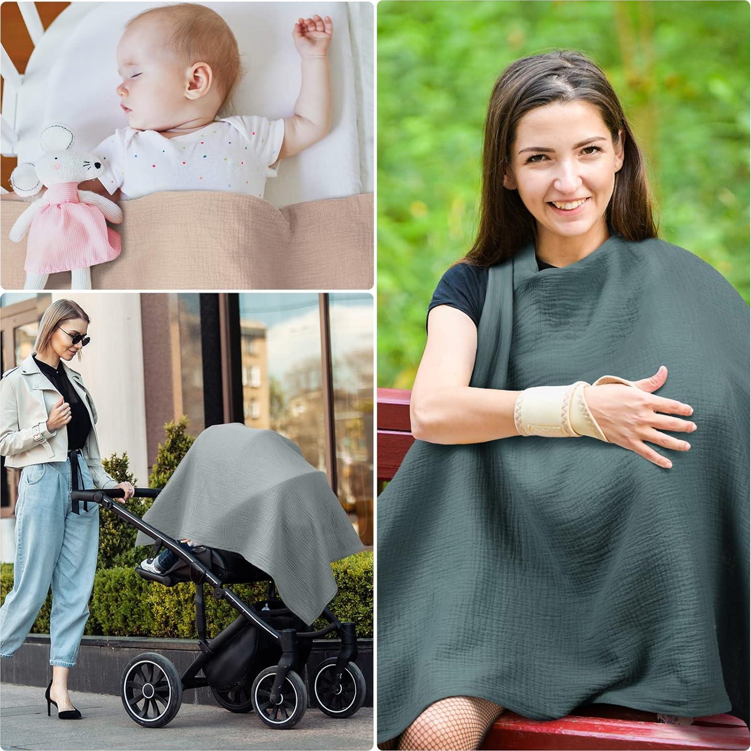 Cubierta de Lactancia Treela 3 Pcs Algodón Muselina Transpirable