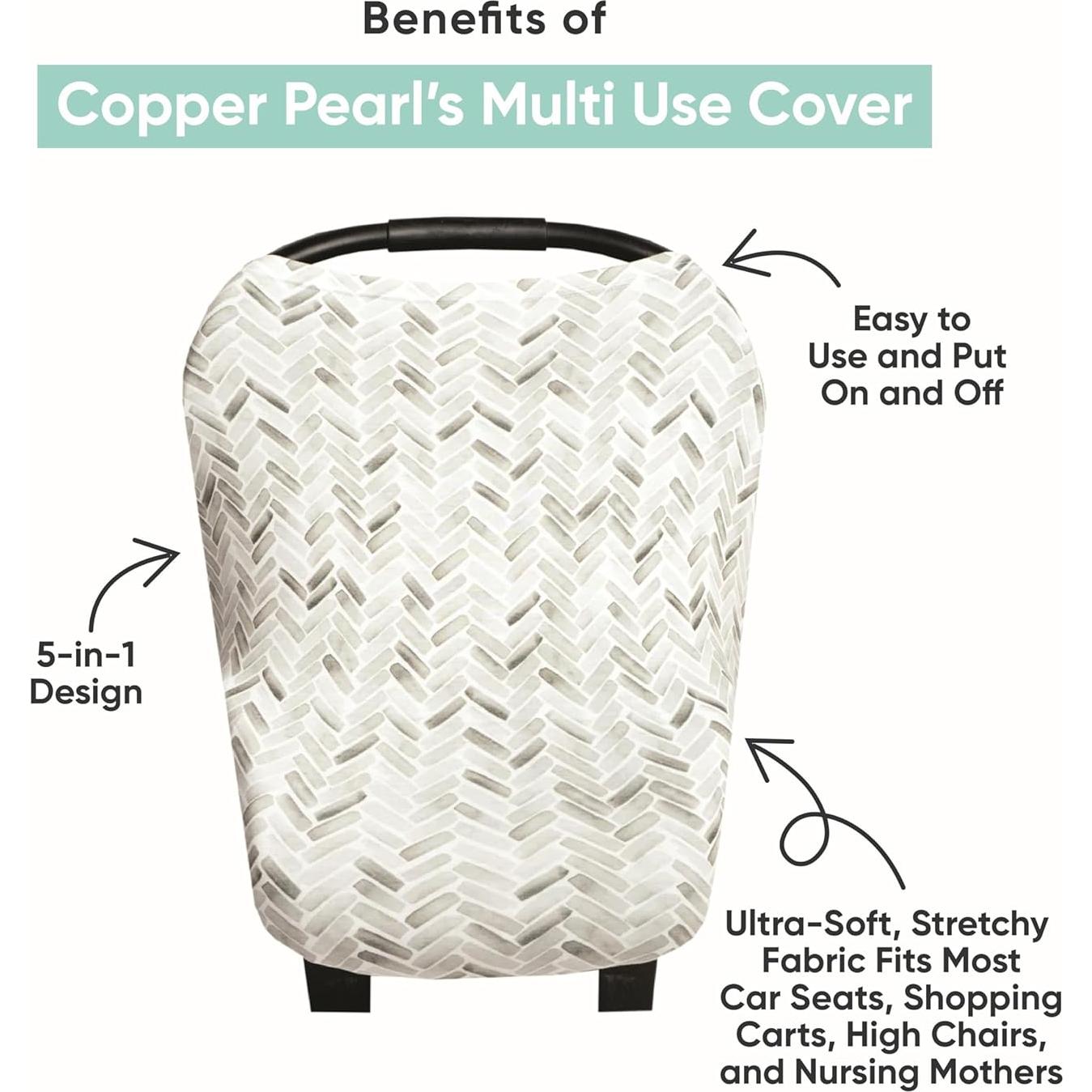 Copper Pearl Multi-Use Cover: Car Seat Covers, Nursing Cover, and Stroller Cover for Sun - Stretchy Fabric, All-Season Use, Stylish Designs, Easy Access for Moms - Rad
