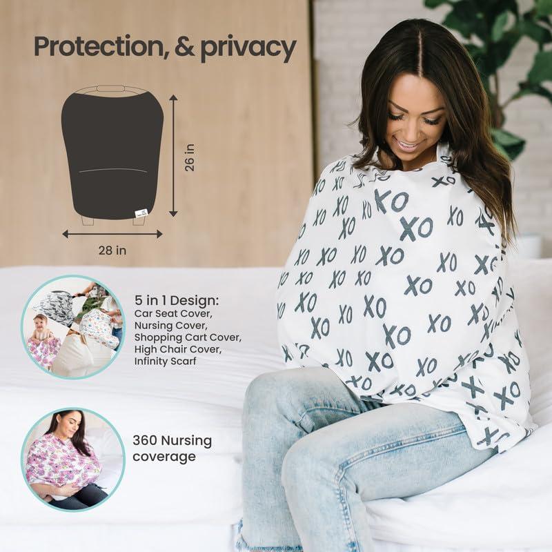 Copper Pearl Multi-Use Cover: Car Seat Covers, Nursing Cover, and Stroller Cover for Sun - Stretchy Fabric, All-Season Use, Stylish Designs, Easy Access for Moms - Rad