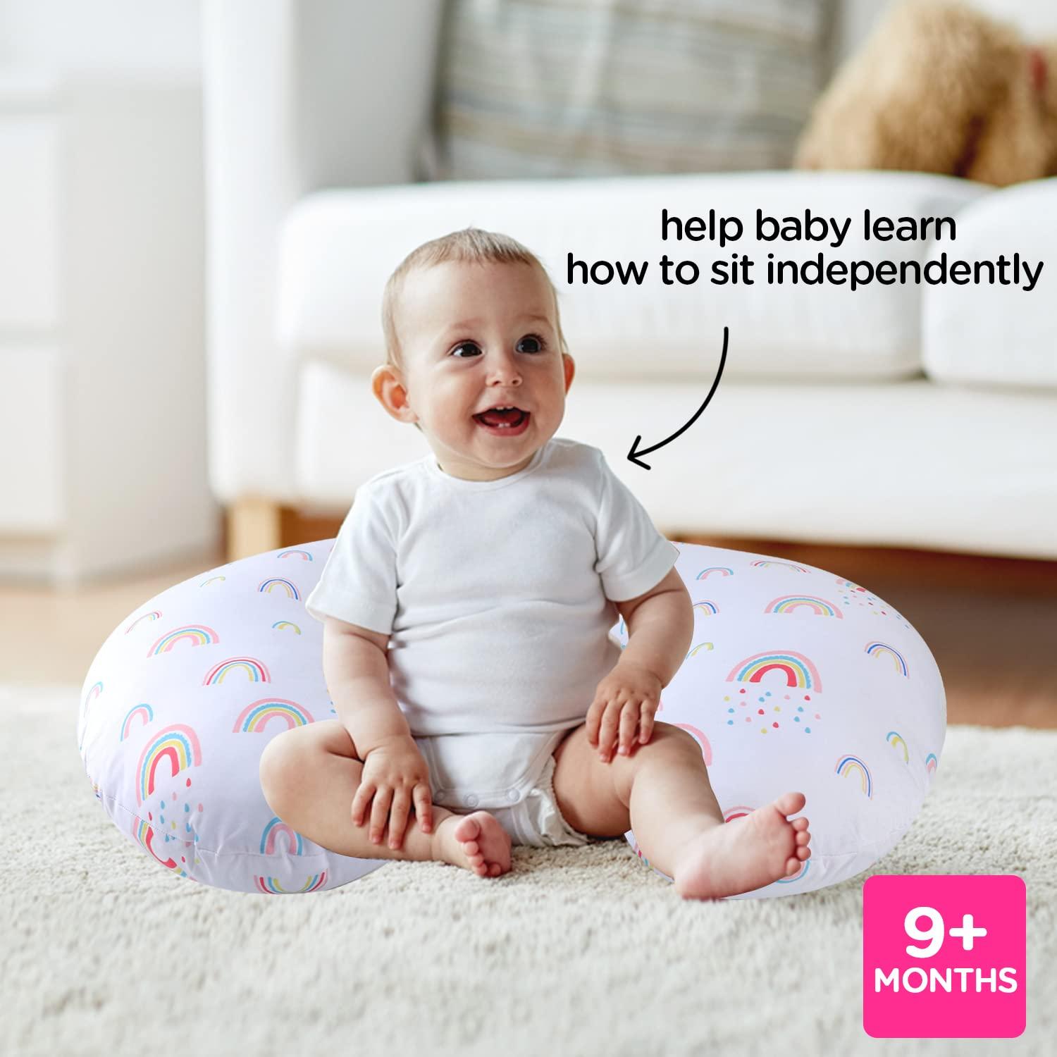 Almohada de Lactancia Plushii Mundo Arcoíris 61x46 cm