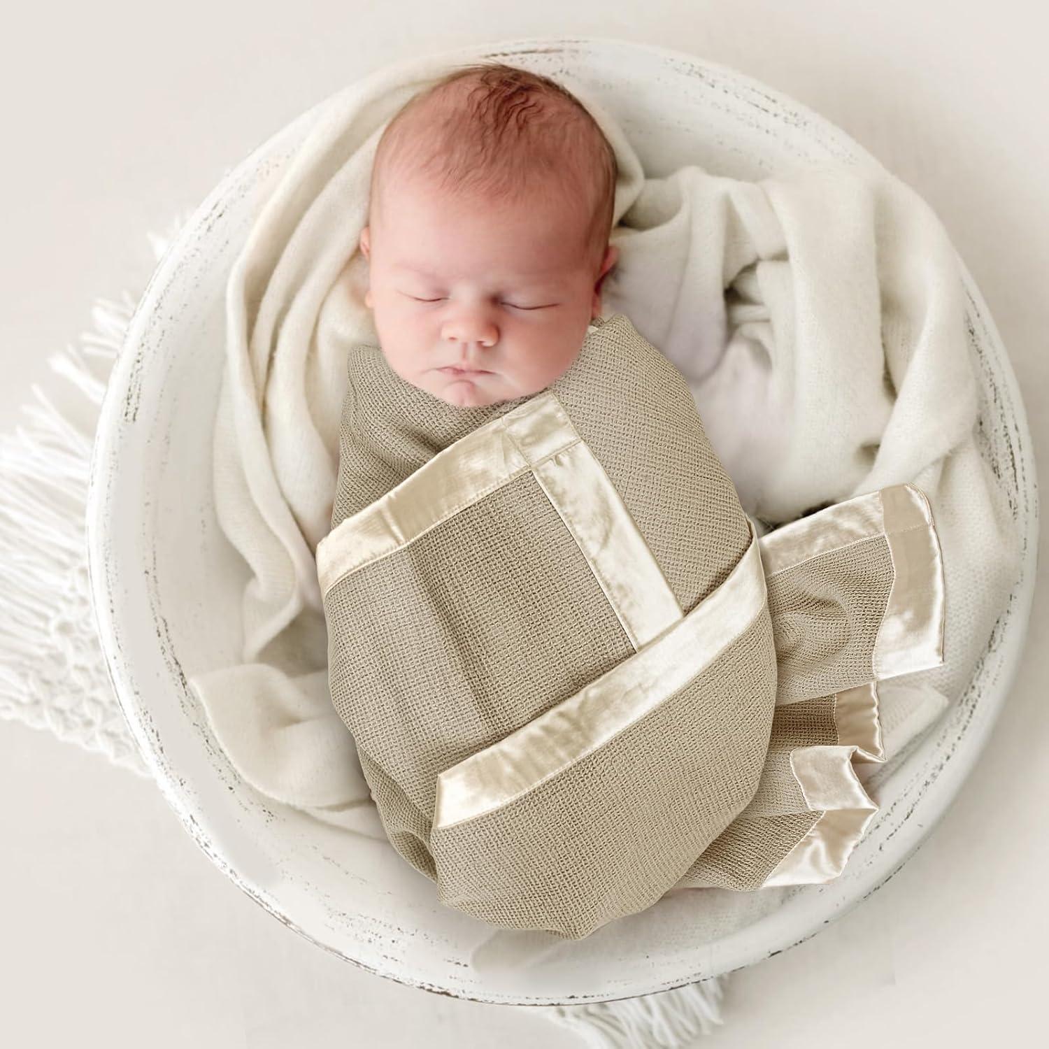 Manta de Bebé Lulumoon Swaddle Waffle 101.6x91.4cm Avena