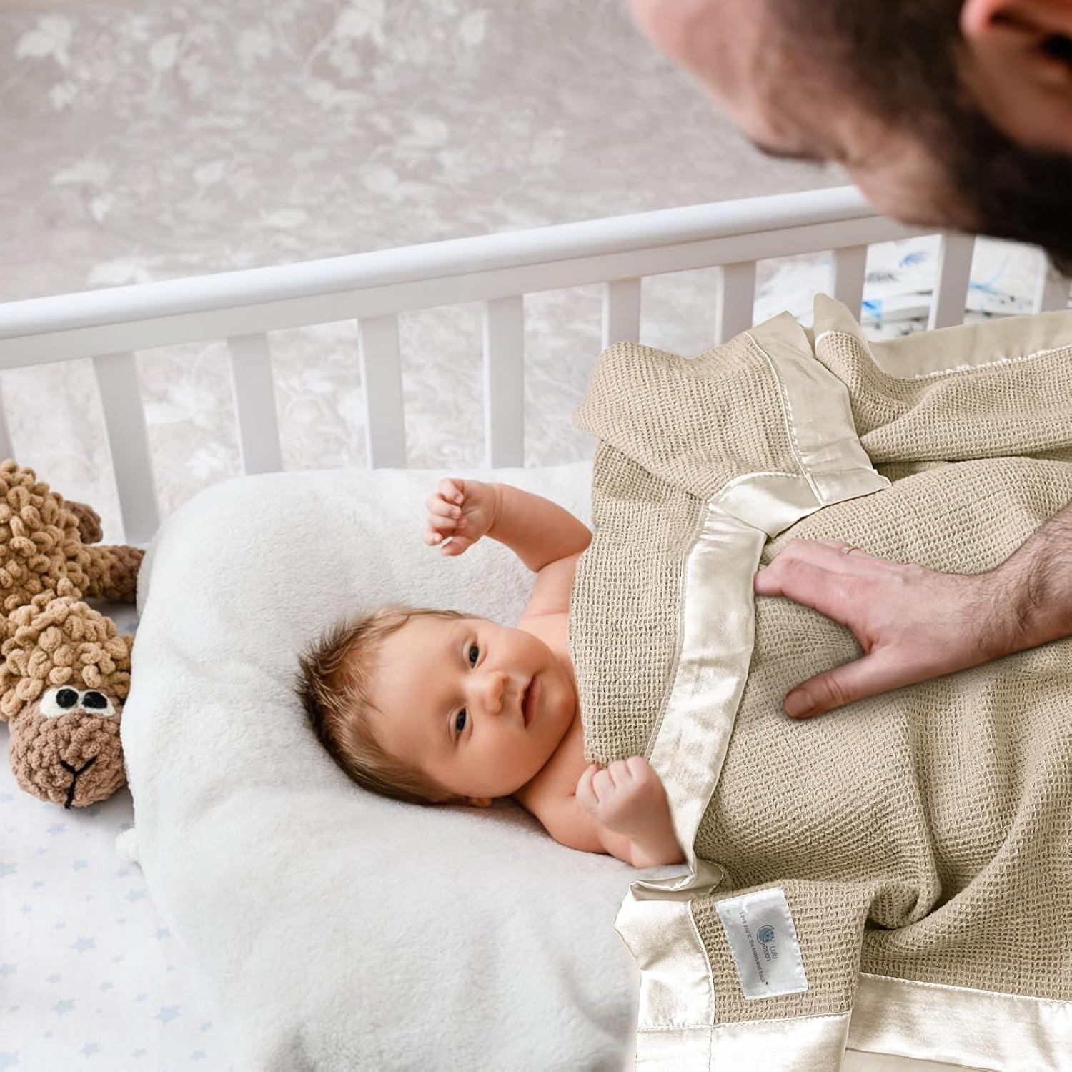 Manta de Bebé Lulumoon Swaddle Waffle 101.6x91.4cm Avena