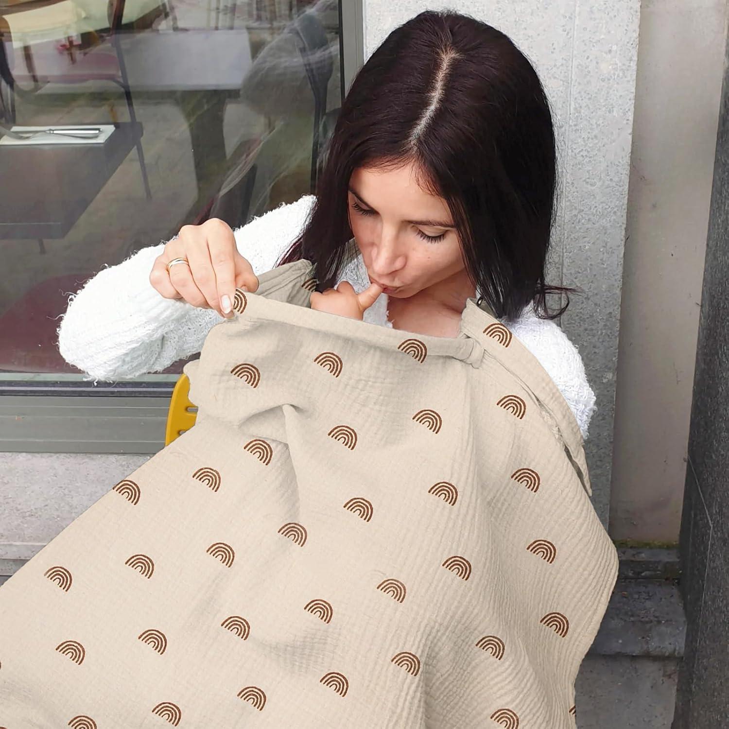 Cubierta de Lactancia Insular Algodón Muselina Arcoíris