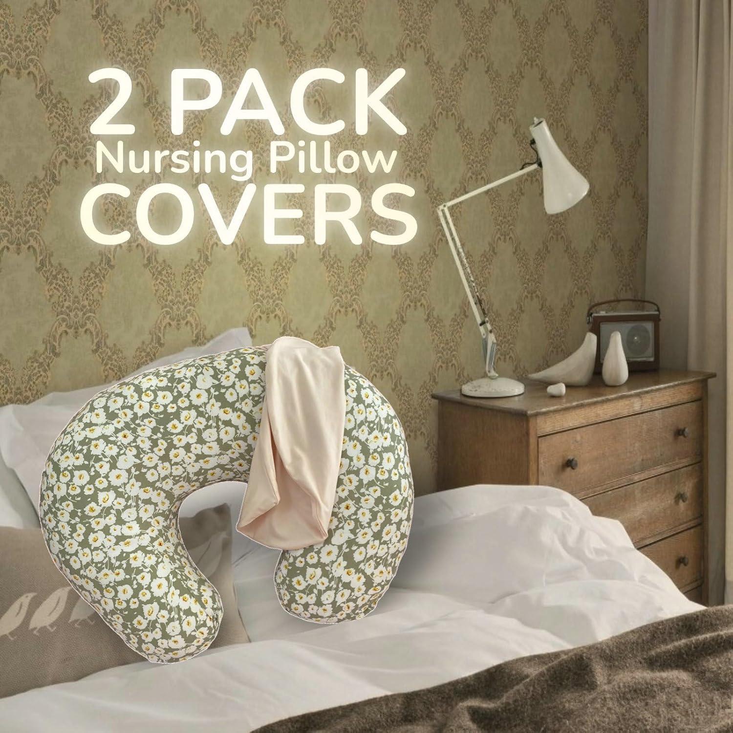 2 Fundas de Almohada de Lactancia Boppy Ultra Suaves Beige Floral