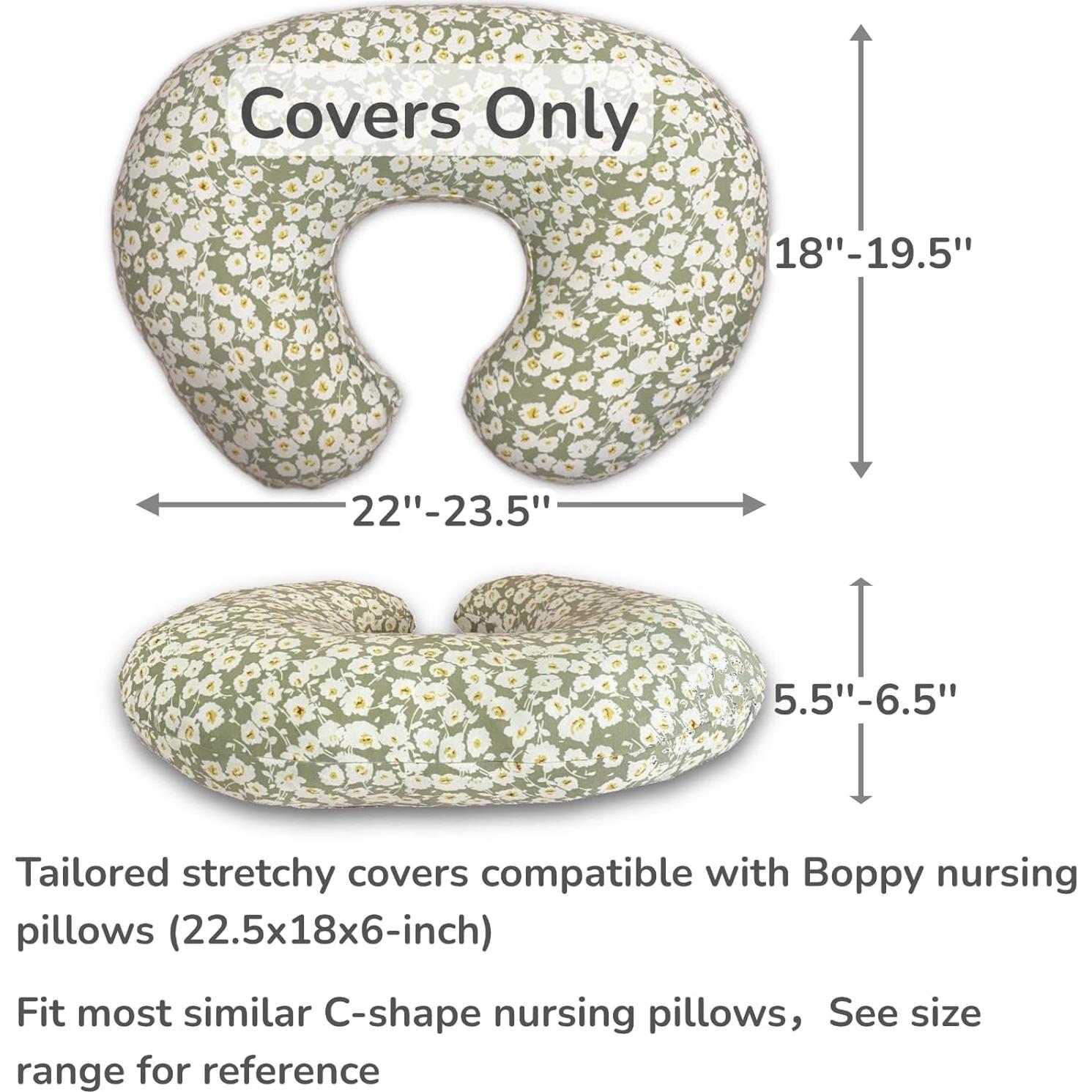 2 Fundas de Almohada de Lactancia Boppy Ultra Suaves Beige Floral