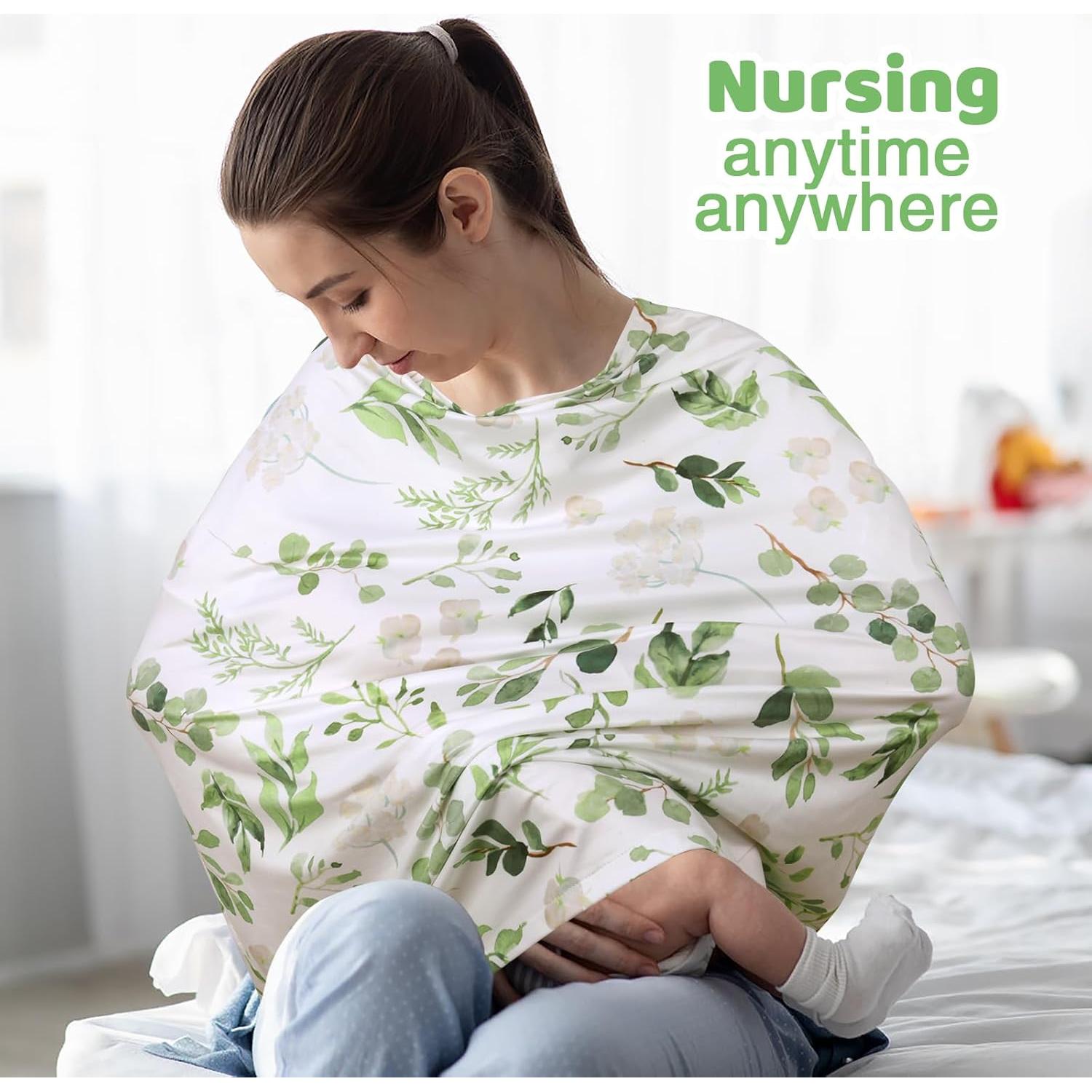 Cubierta de Lactancia Rquite Verde Hoja Multiusos 72x70cm