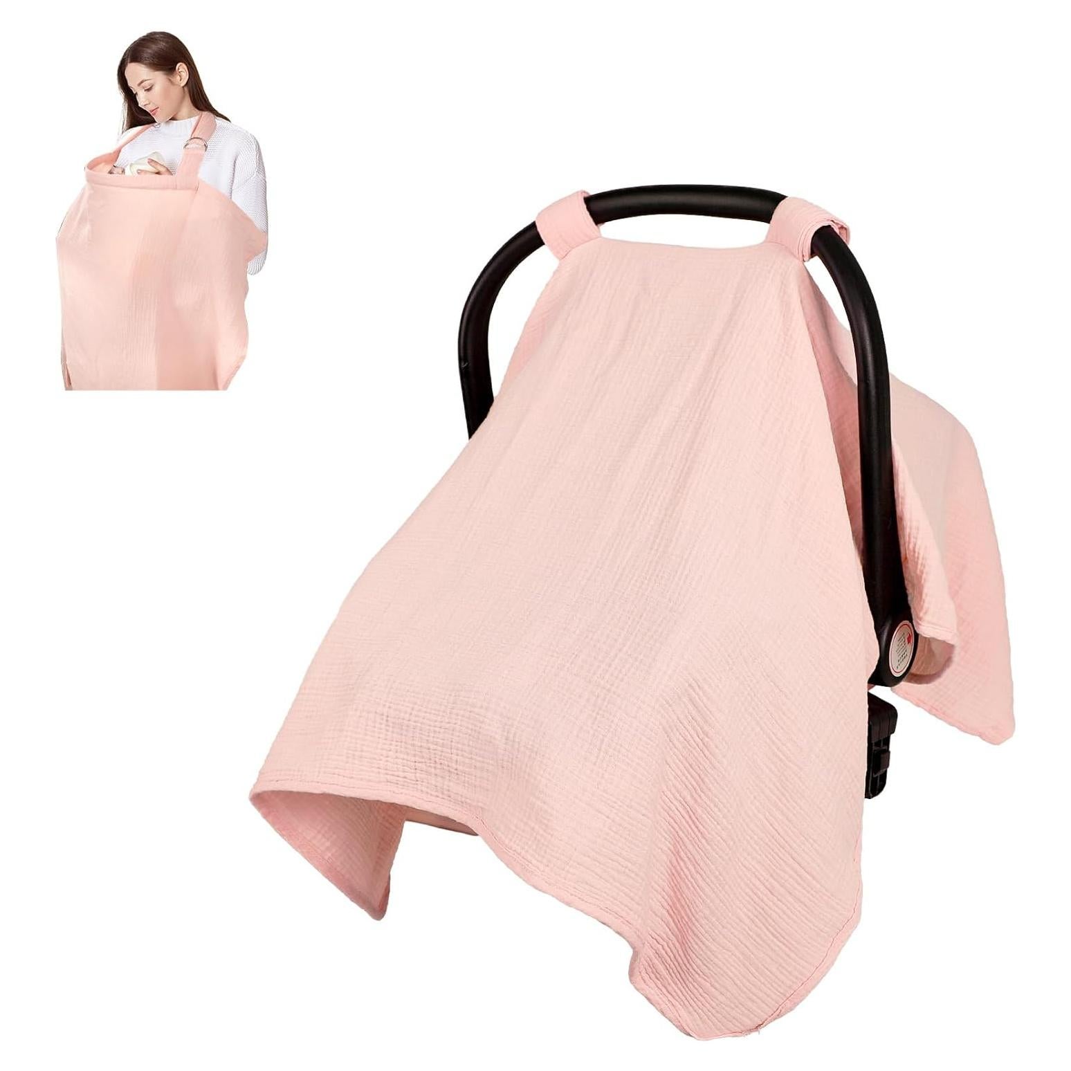 Cubierta de Asiento de Auto Muselina Rosa Bebés 119x91 cm