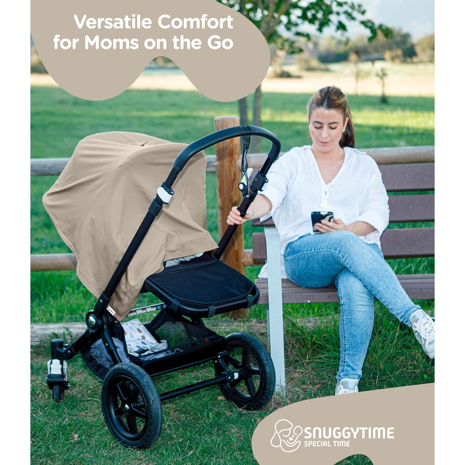 Cubierta de Lactancia 100% Algodón Orgánico Beige - Suave y Transpirable