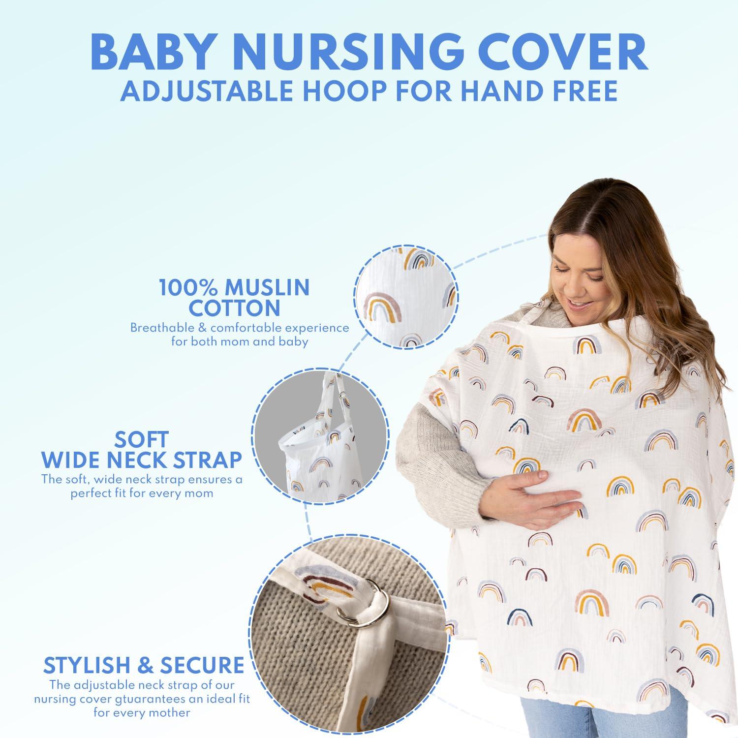 Cubierta de Lactancia Muselina 100% Algodón Arcoíris